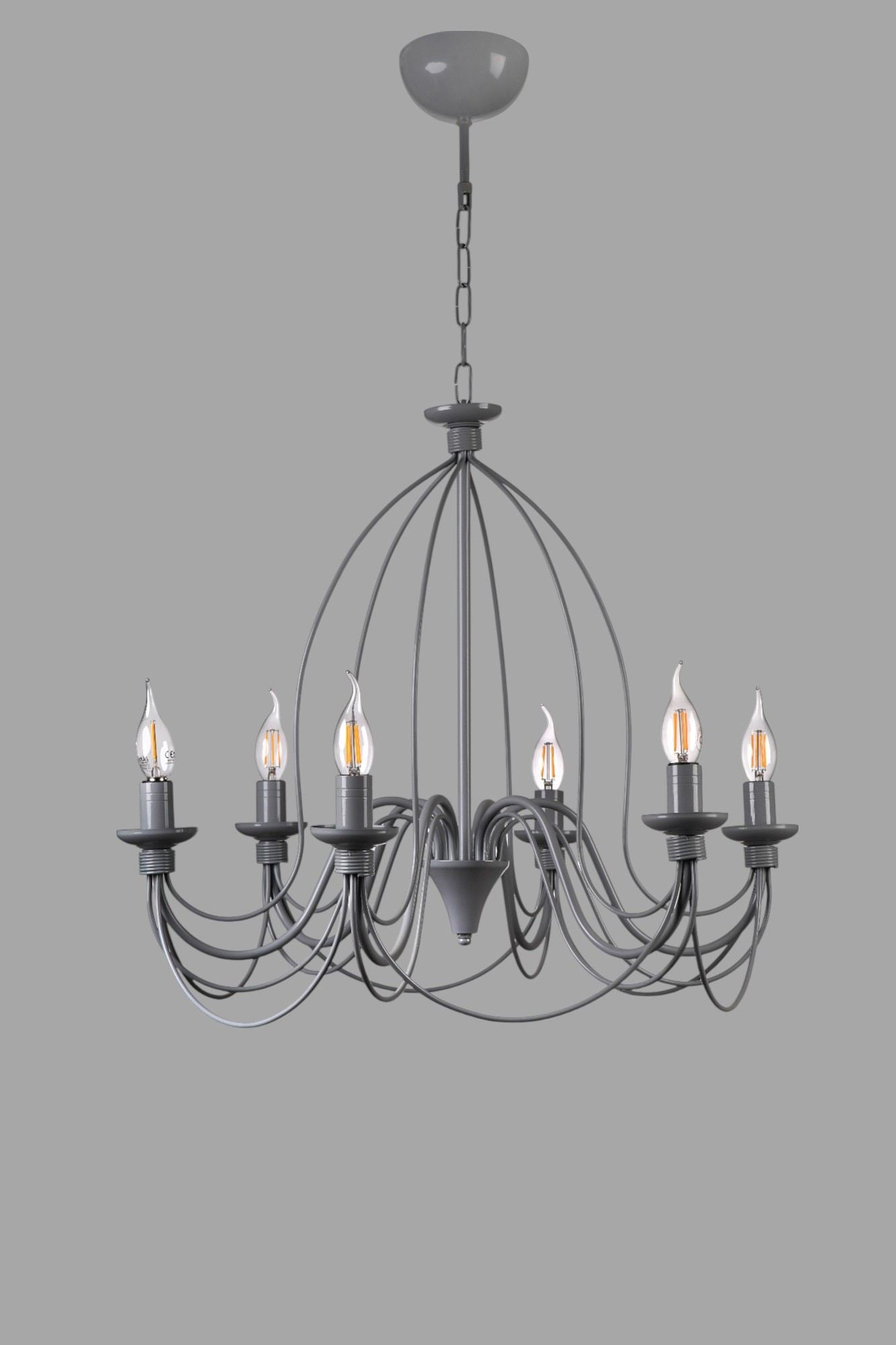 Candeeiro de Teto – 90 cm – Cinza – Metal