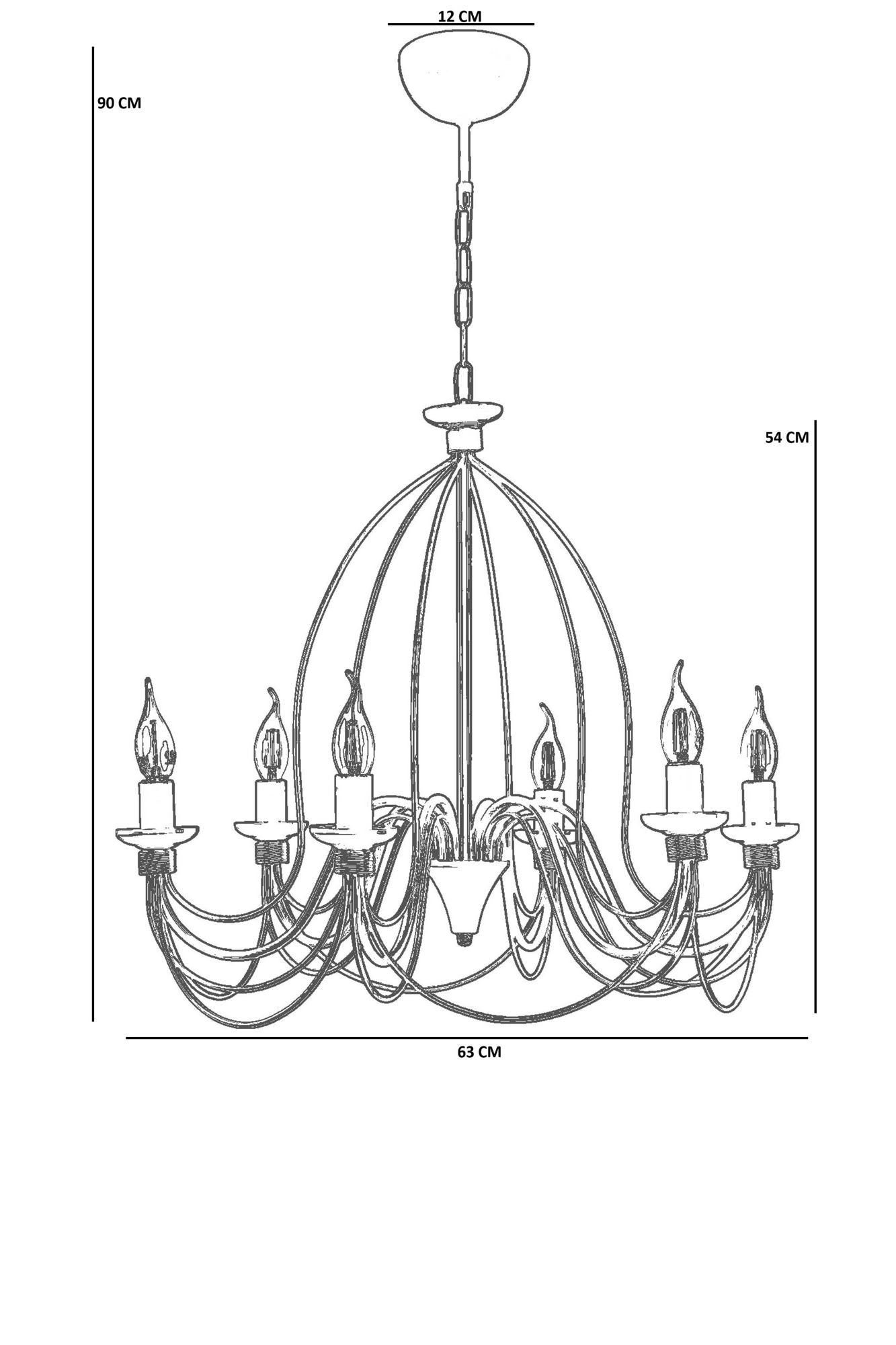 Candeeiro de Teto – 90 cm – Cinza – Metal