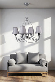 Candeeiro de Teto - Cinza - Metal e Tecido