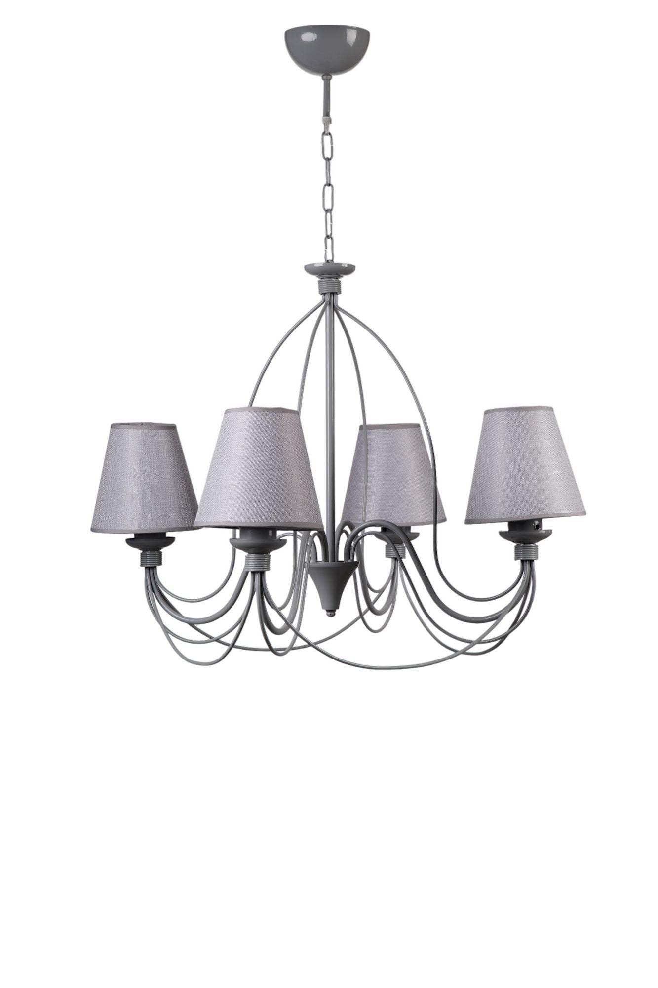 Candeeiro de Teto - Cinza - Metal e Tecido