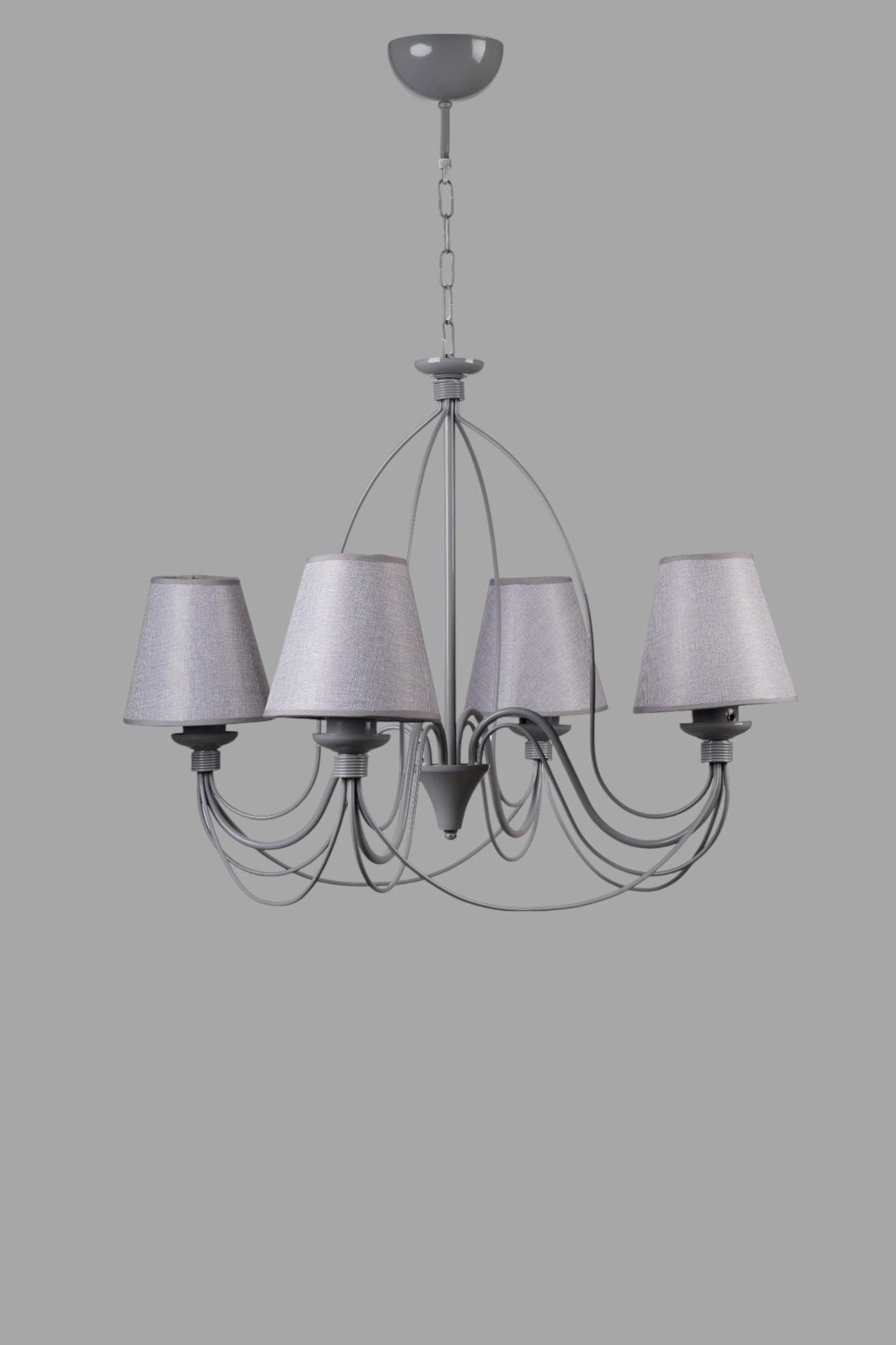 Candeeiro de Teto - Cinza - Metal e Tecido