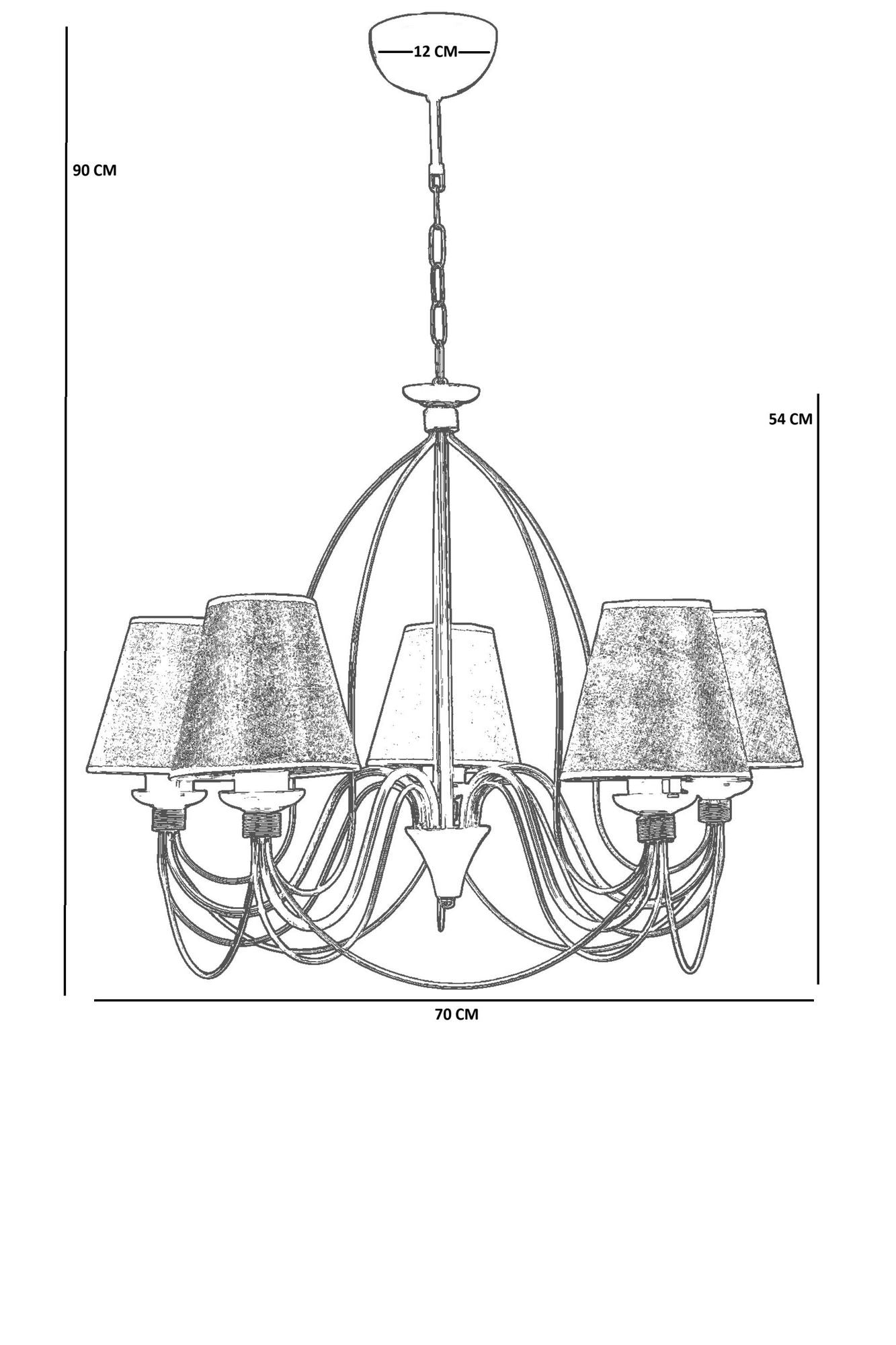 Candeeiro de Teto – 90 cm – Cinza – Metal