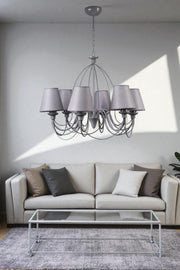 Candeeiro de Teto - 90 cm - Cinza - Corpo Metálico