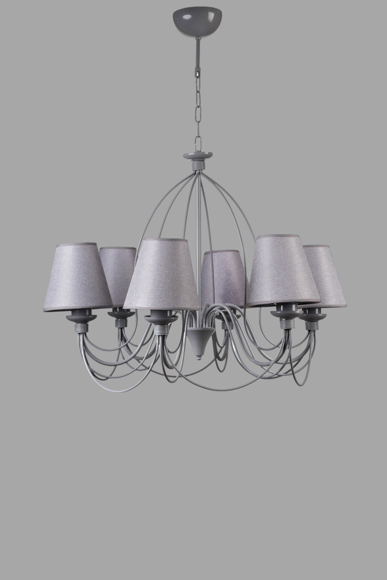 Candeeiro de Teto - 90 cm - Cinza - Corpo Metálico