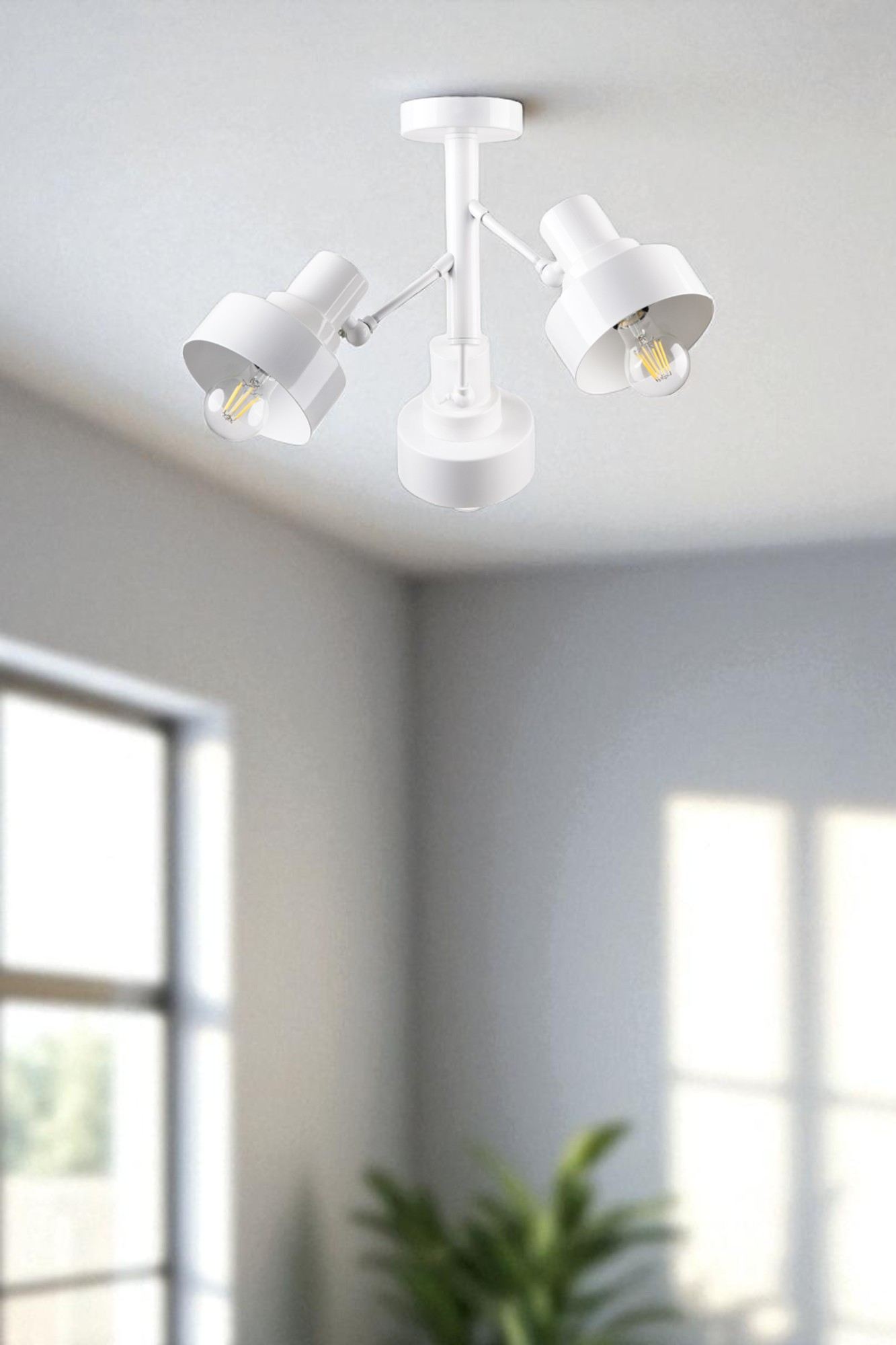 Candeeiro de Teto – 42 cm – Branco – Metal