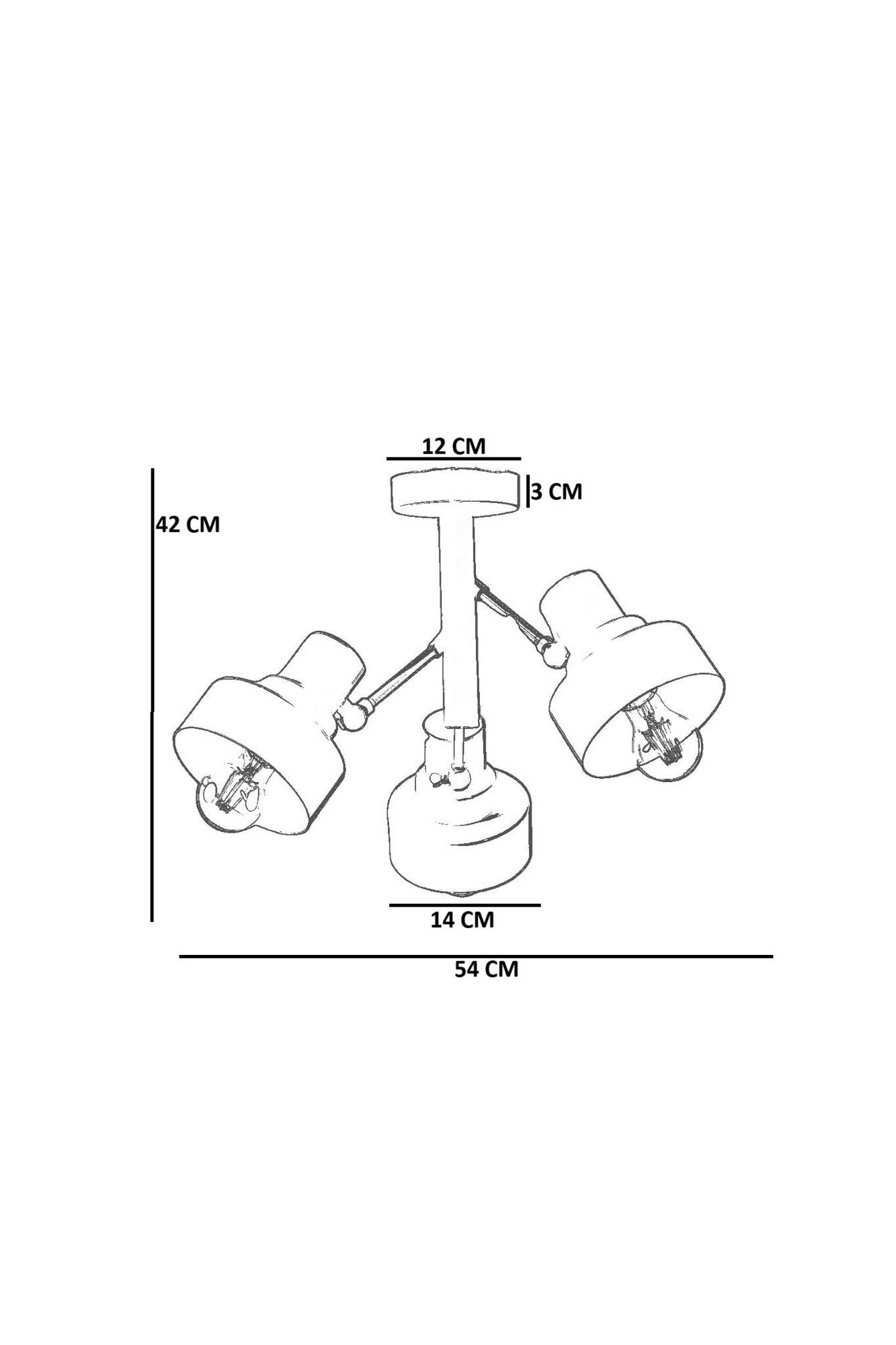 Candeeiro de Teto – 42 cm – Branco – Metal