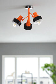 Candeeiro de Teto – 42 cm – Preto e Laranja – Metal