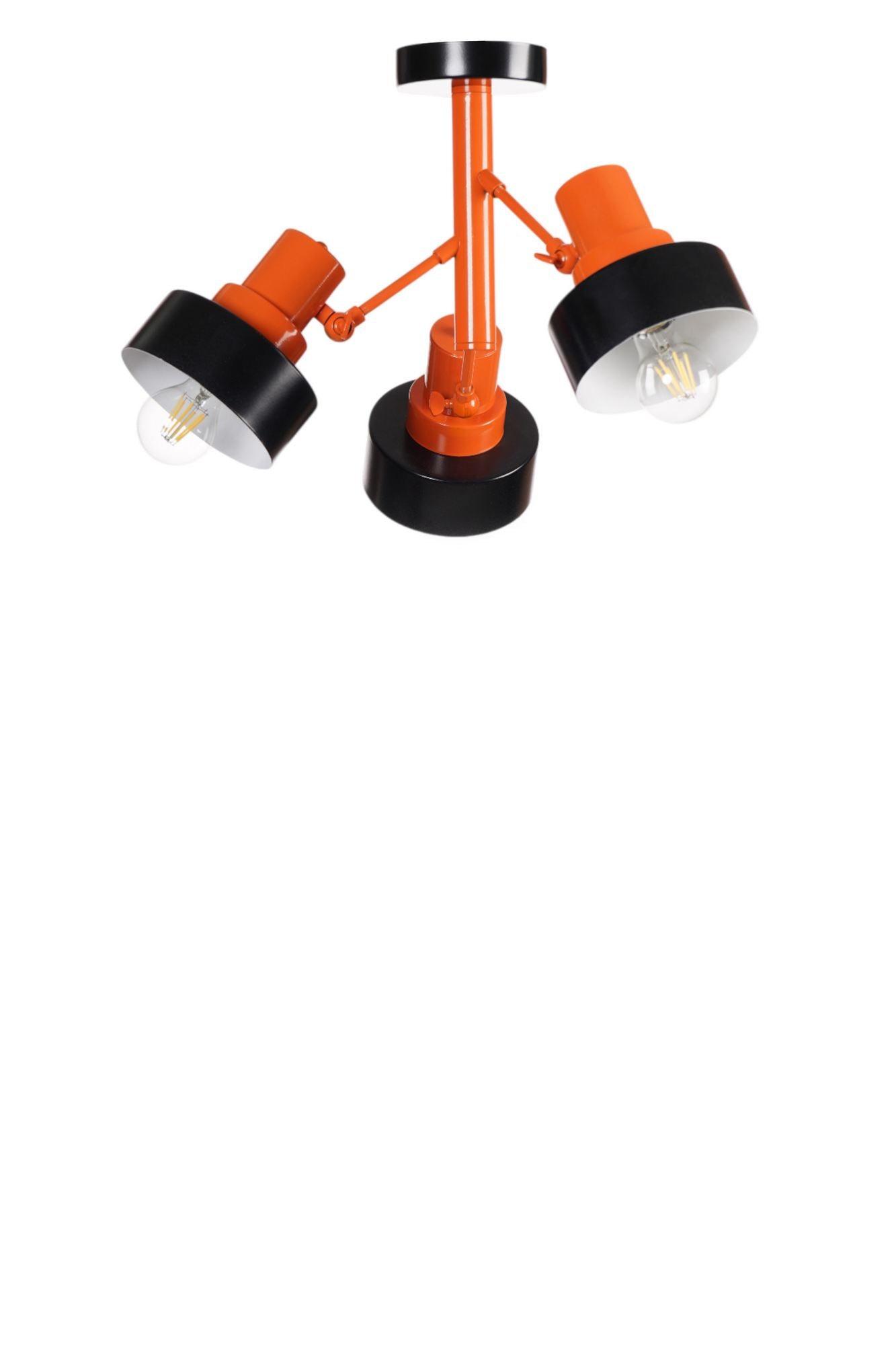 Candeeiro de Teto – 42 cm – Preto e Laranja – Metal