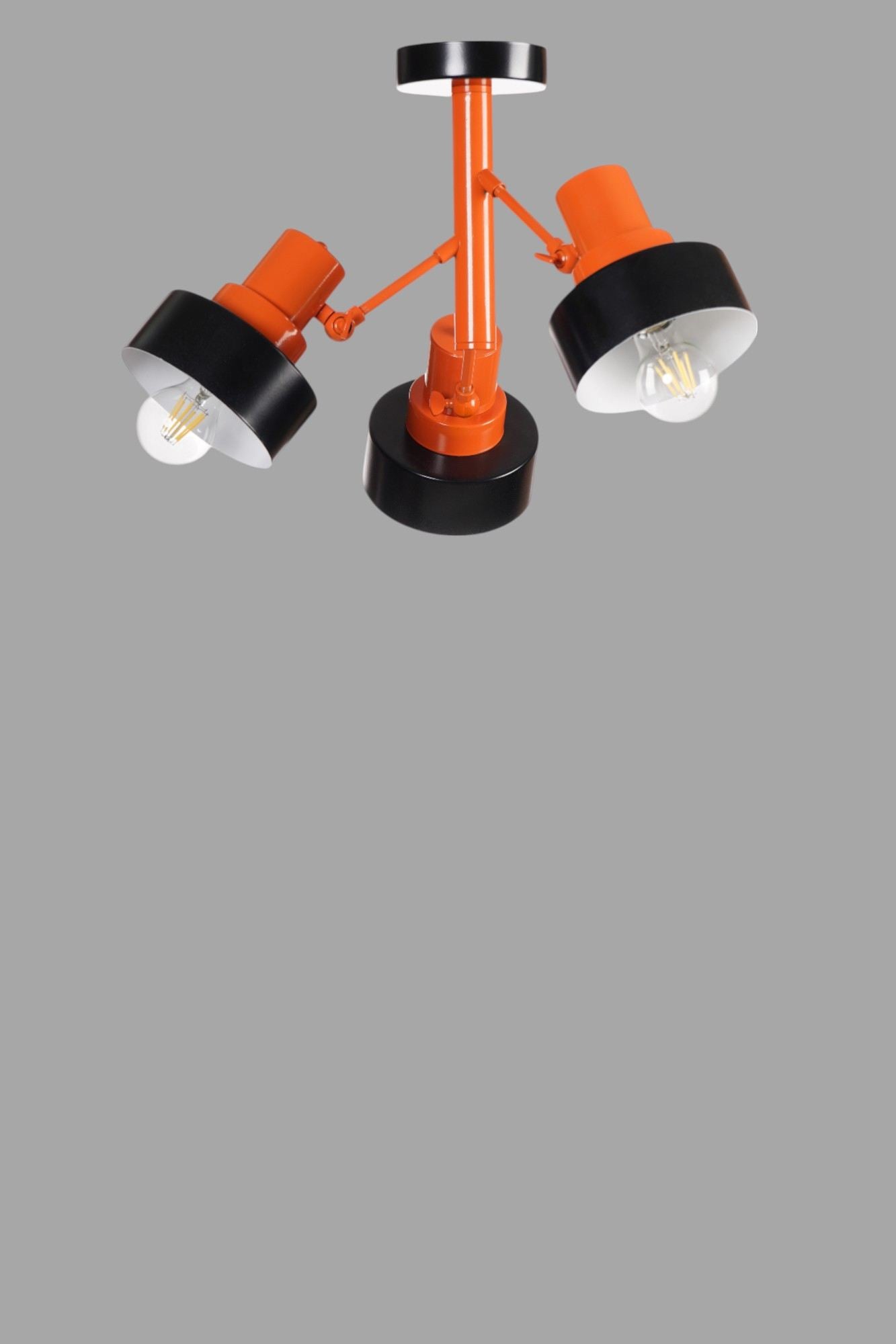 Candeeiro de Teto – 42 cm – Preto e Laranja – Metal