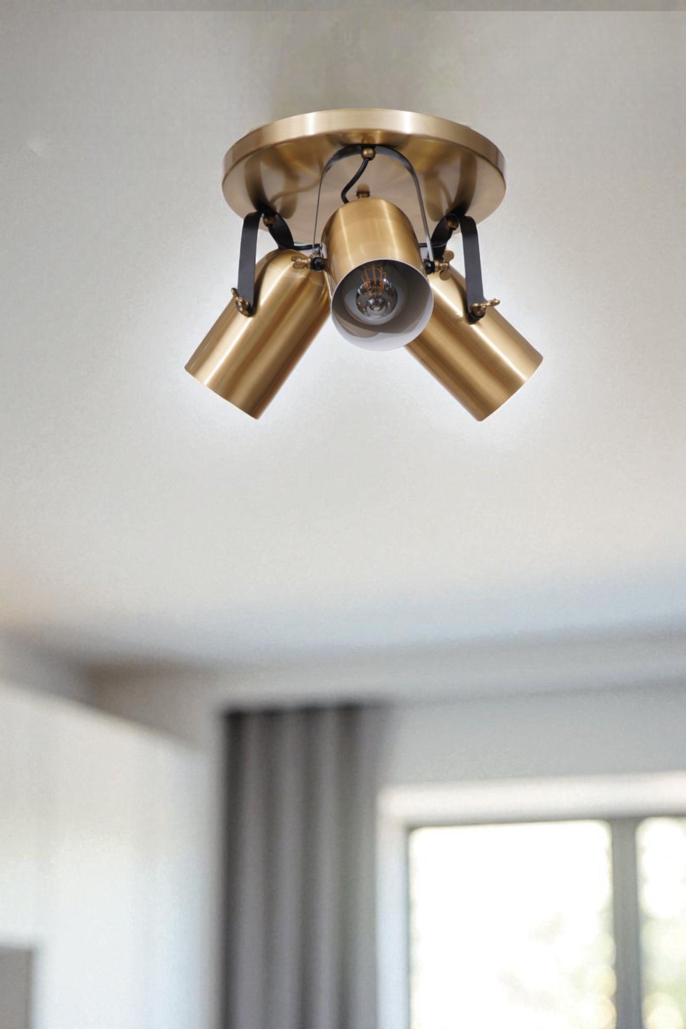 Candeeiro de Teto – 25 cm – Ouro – Metal