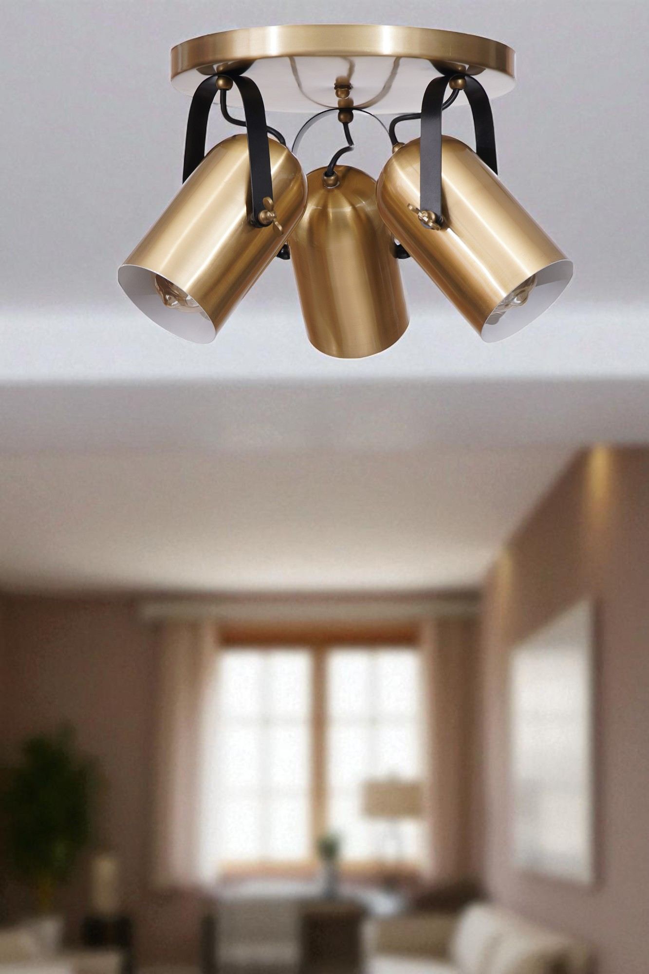 Candeeiro de Teto – 25 cm – Ouro – Metal