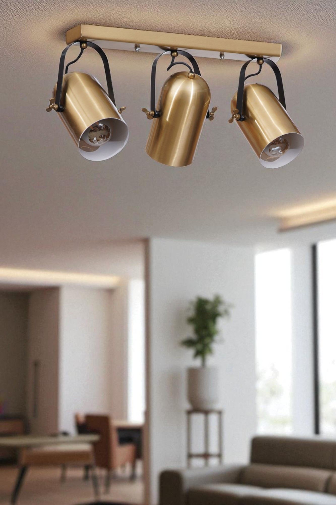 Candeeiro de Teto - Ø11 h:17 cm - Ouro - Metal