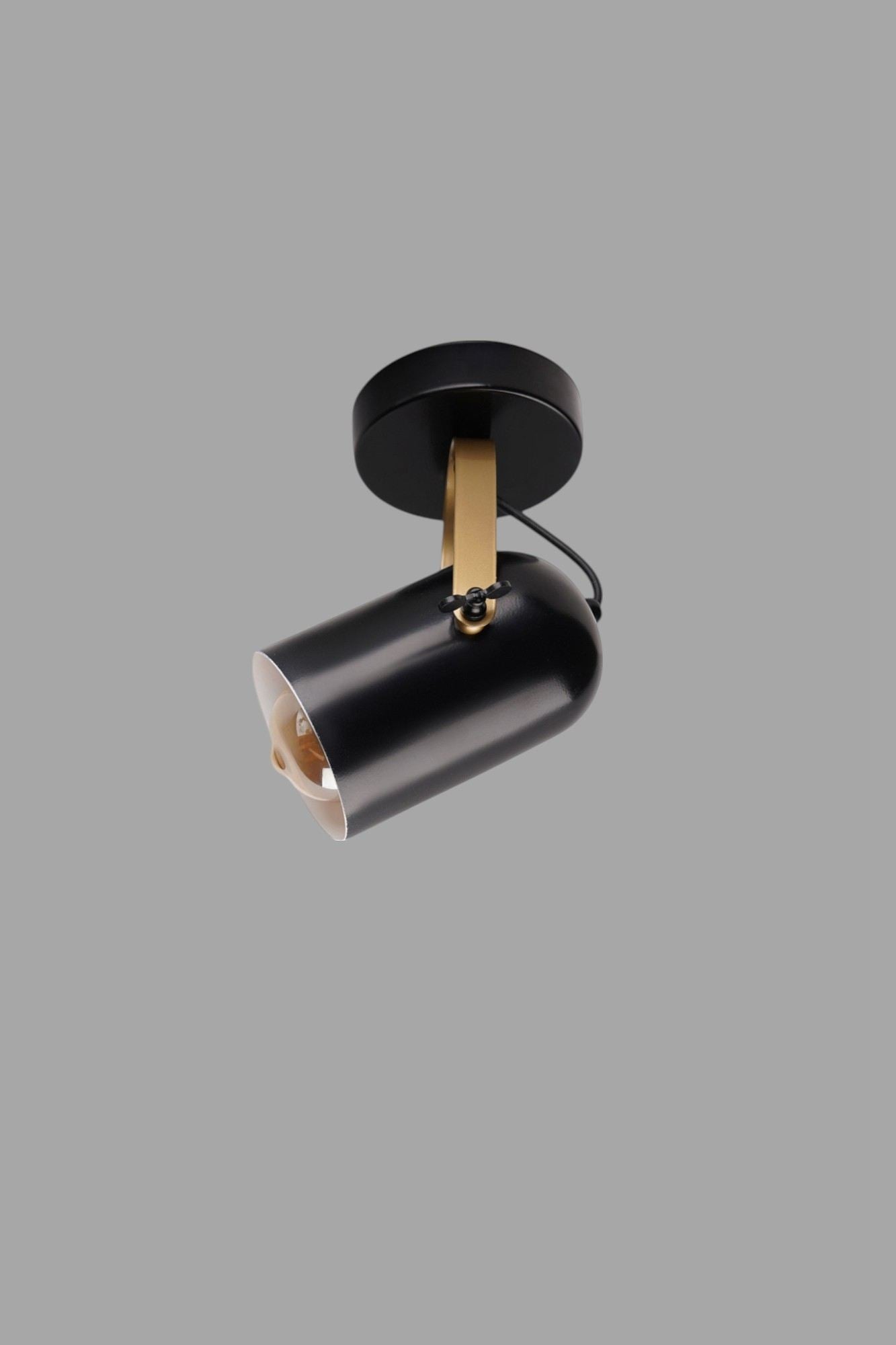 Candeeiro de Teto – 25 cm – Preto e Dourado – Metal