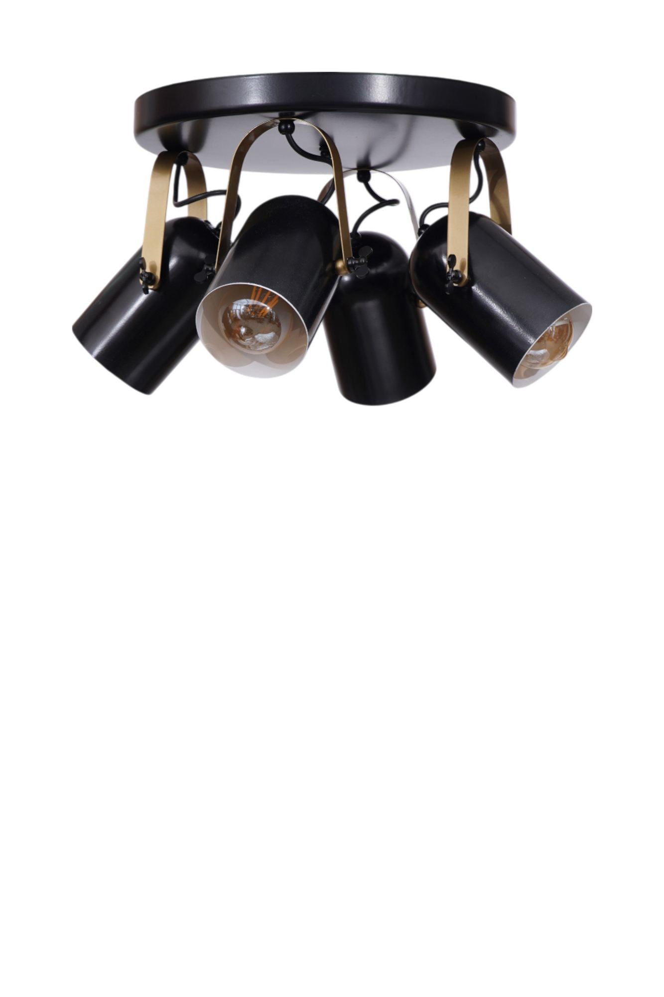 Candeeiro de Teto – 25 cm – Preto e Dourado – Metal