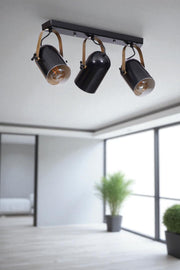 Candeeiro de Teto – Ø11 x h:17 cm – Preto e Dourado – Metálico