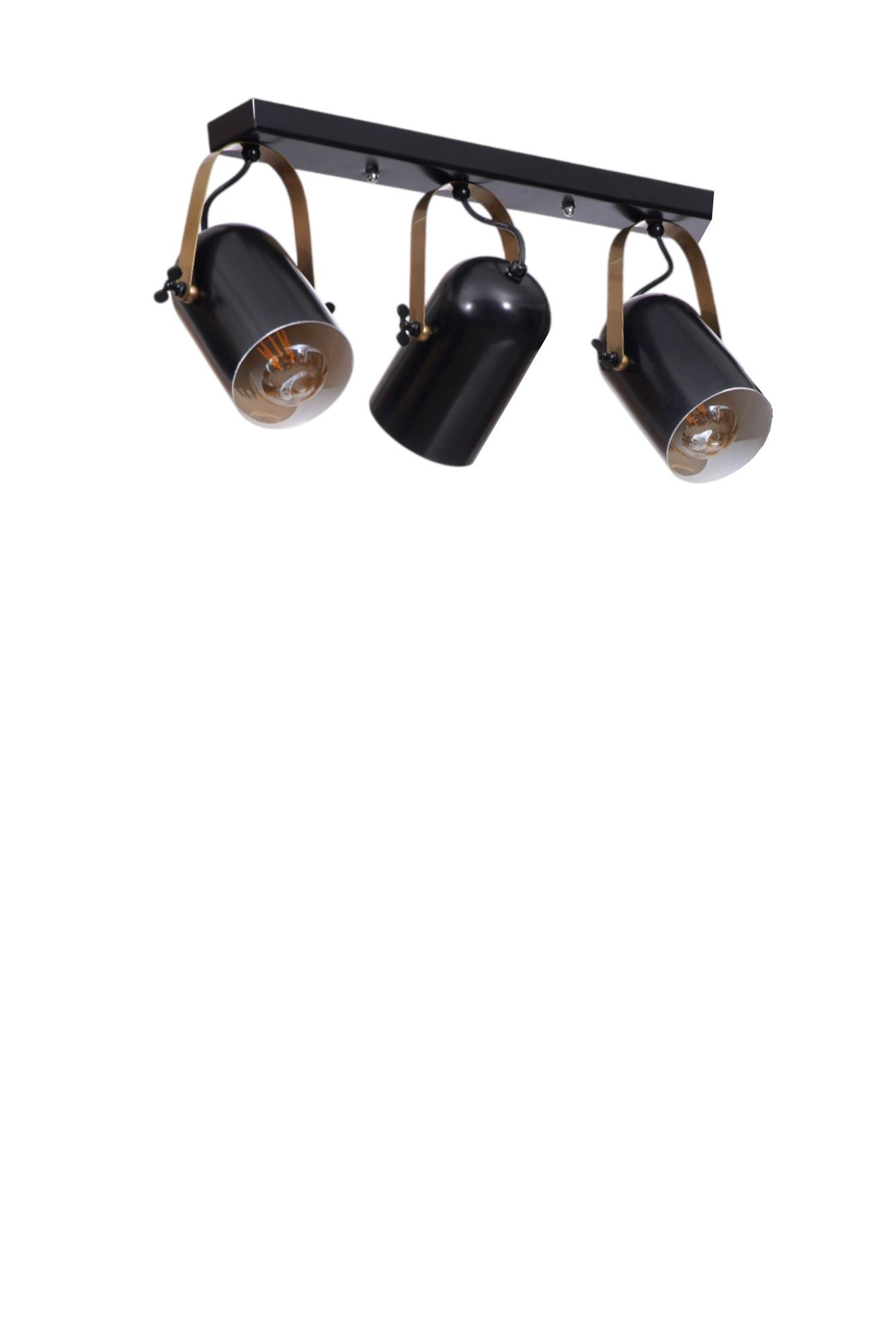 Candeeiro de Teto – Ø11 x h:17 cm – Preto e Dourado – Metálico