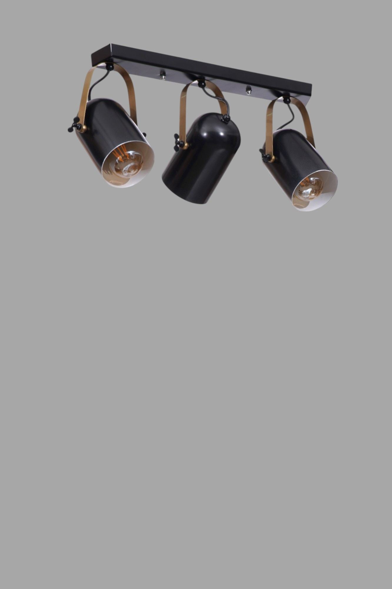 Candeeiro de Teto – Ø11 x h:17 cm – Preto e Dourado – Metálico