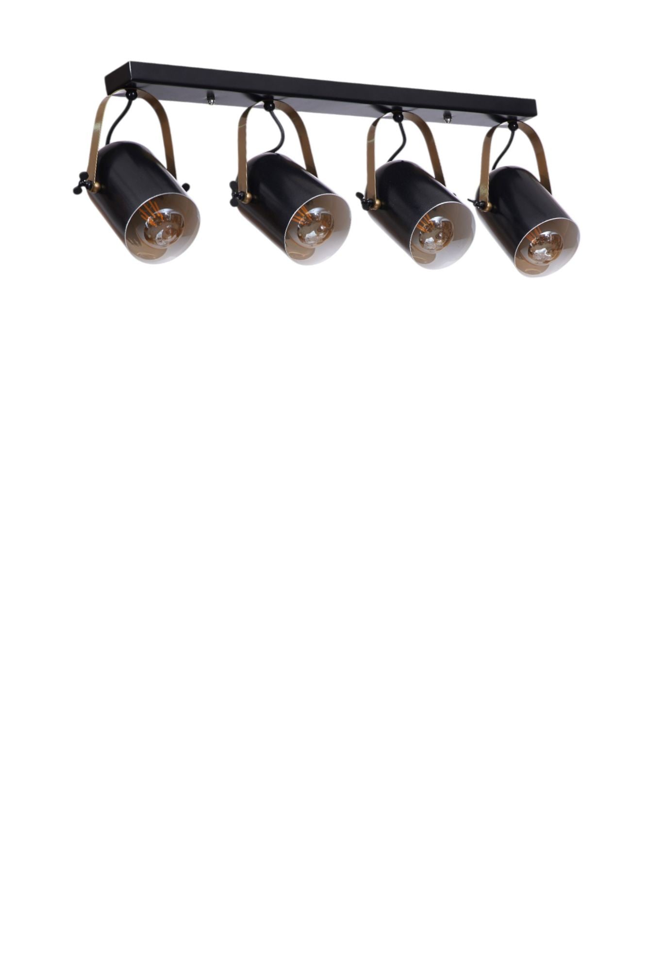 Candeeiro de Teto – 25 cm – Preto e Dourado – Metal