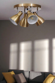 Candeeiro de Teto – 20 cm – Dourado – Metal