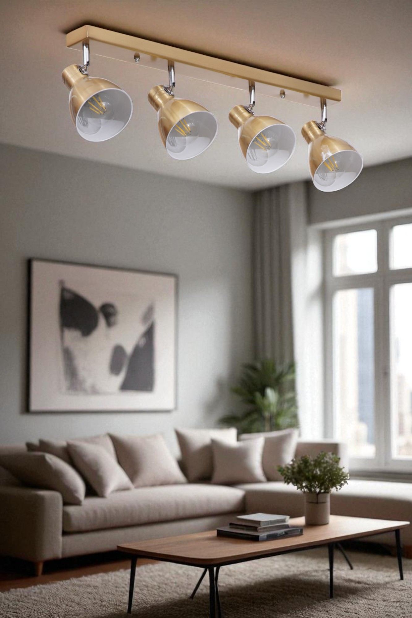 Candeeiro de Teto – 20 cm altura – Dourado – Metal