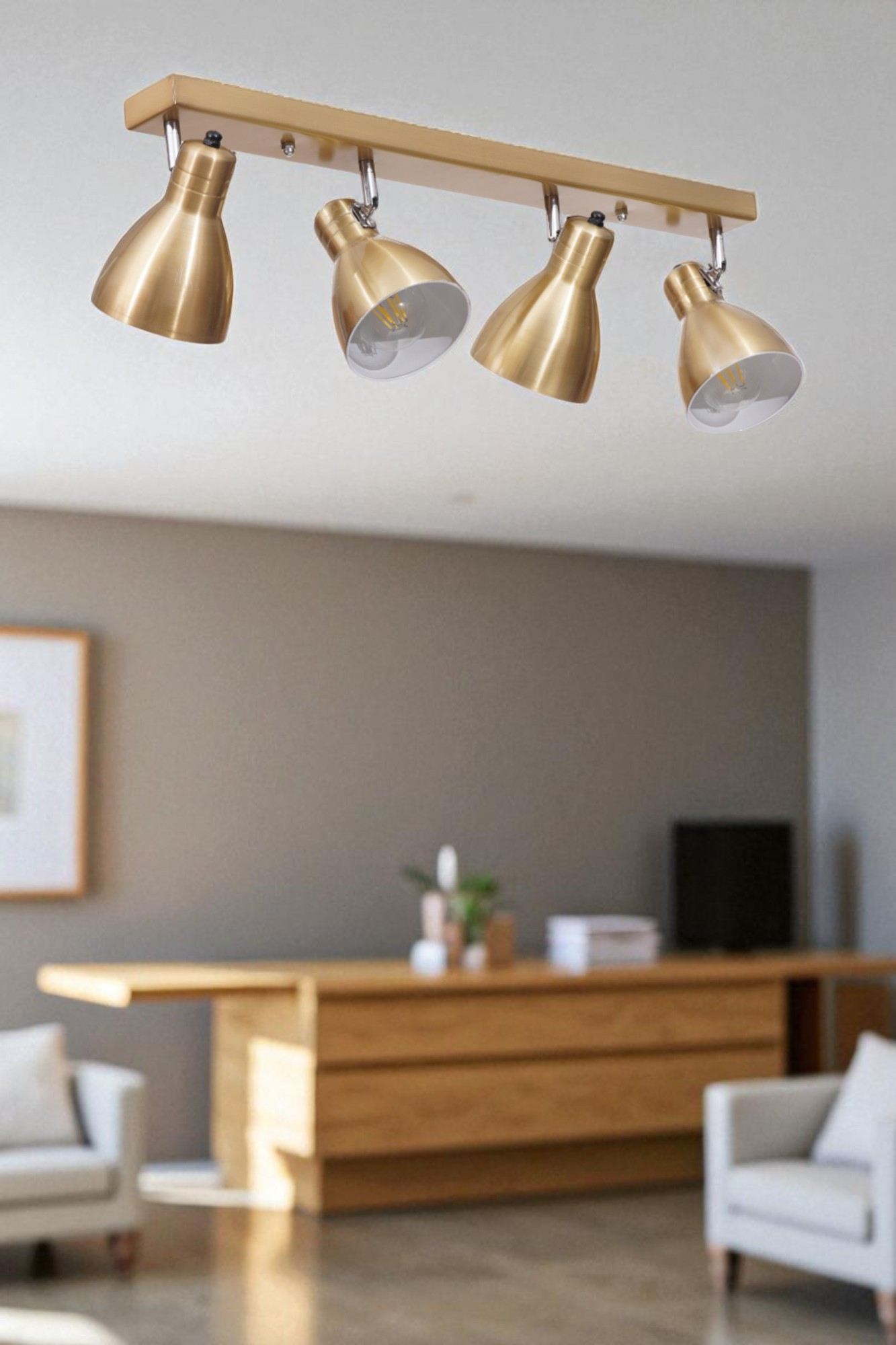 Candeeiro de Teto – 20 cm altura – Dourado – Metal