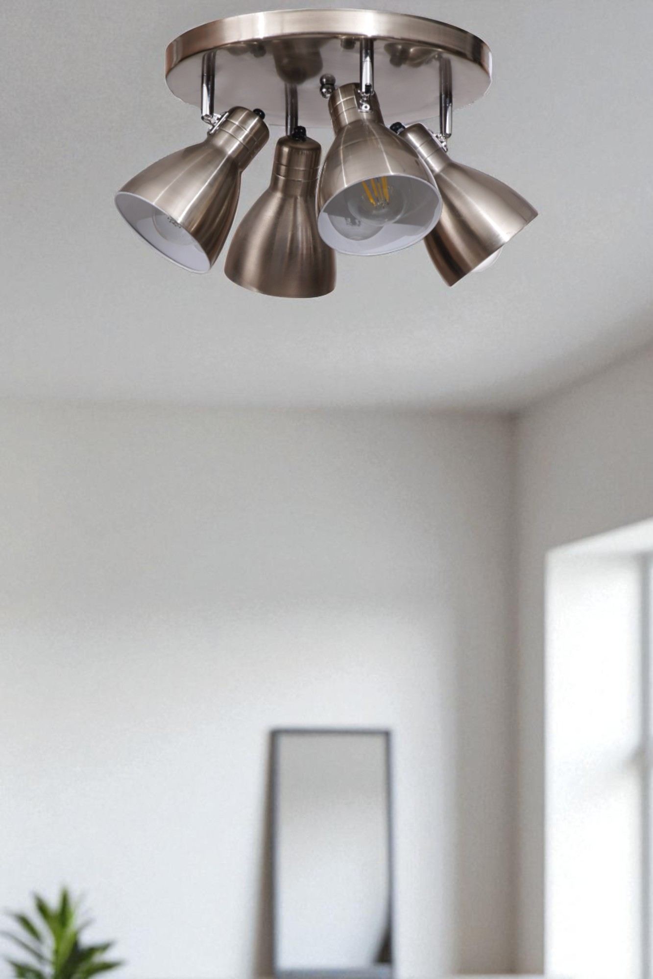 Candeeiro de Teto - Ø11 h:17 cm - Cromo - Metal