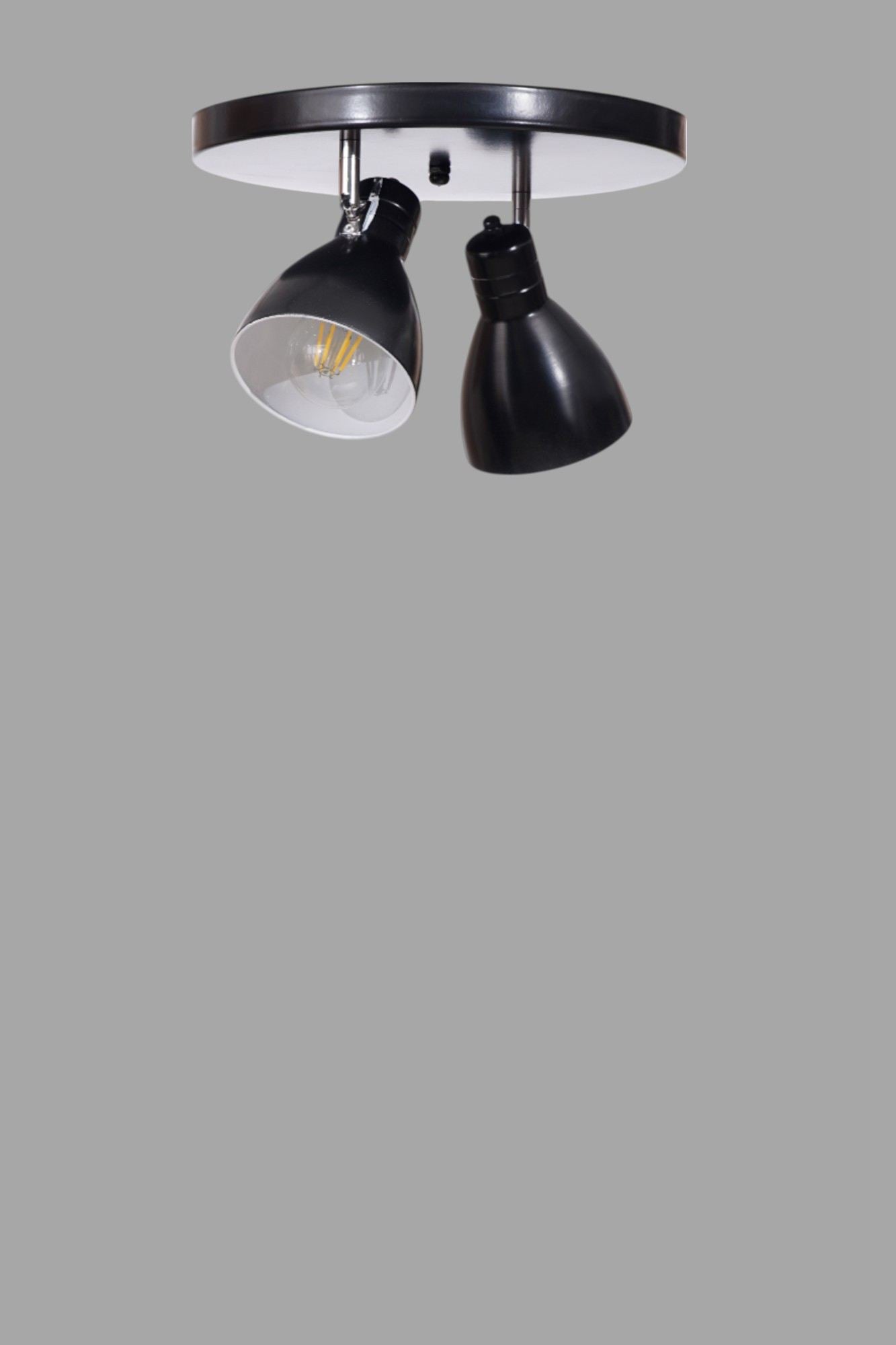 Candeeiro de Teto – 20 cm – Preto – Metal