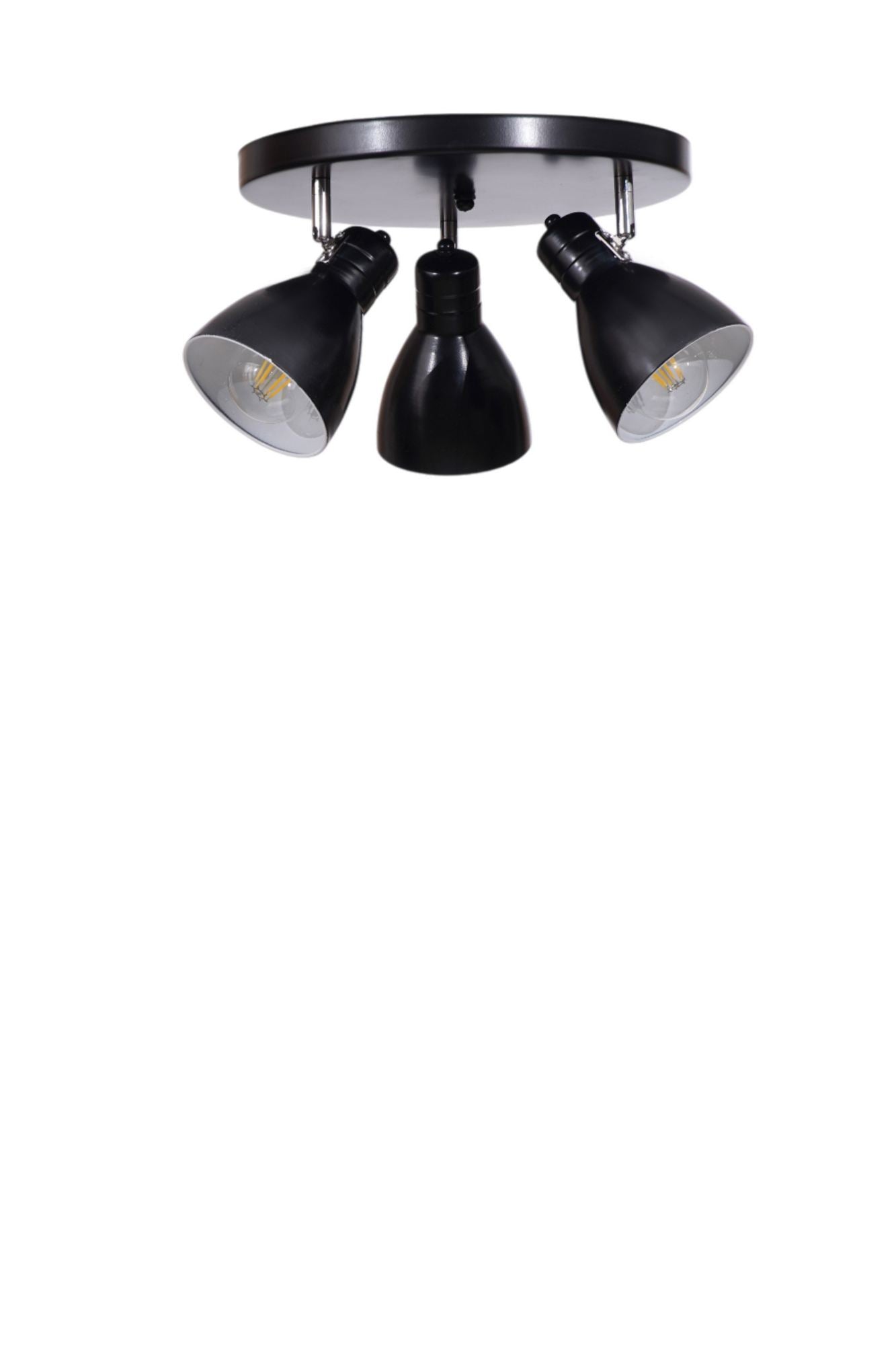 Candeeiro de Teto - Cúpula Ø11 h:15 cm - Preto - Metal