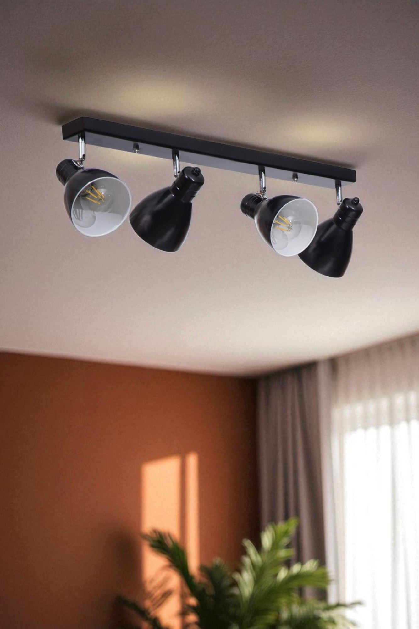 Candeeiro de Teto – Ø11 h:15 cm – Preto – Metal