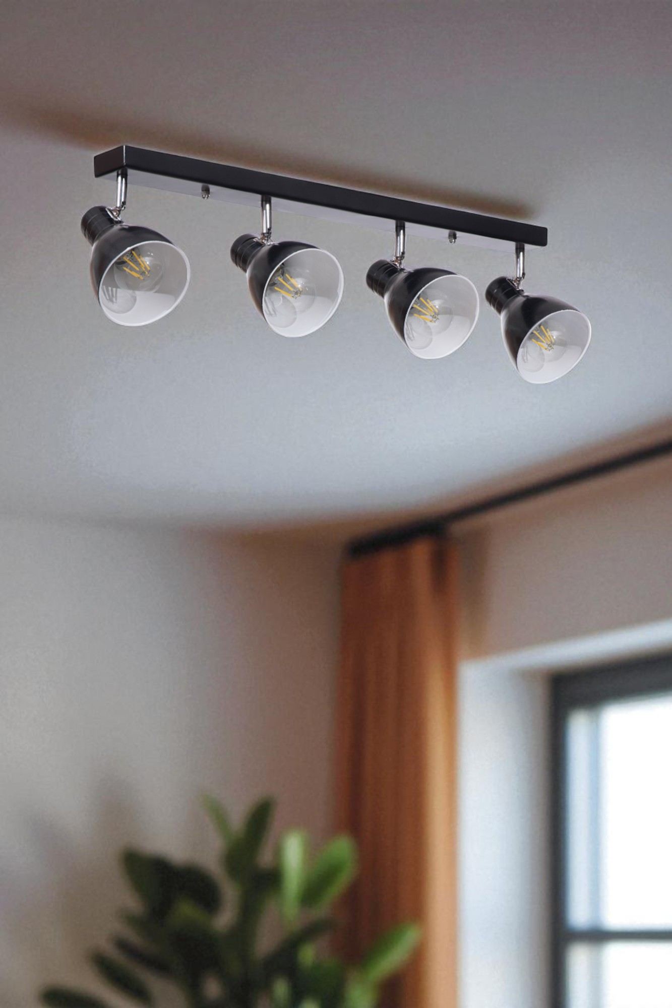 Candeeiro de Teto – Ø11 h:15 cm – Preto – Metal