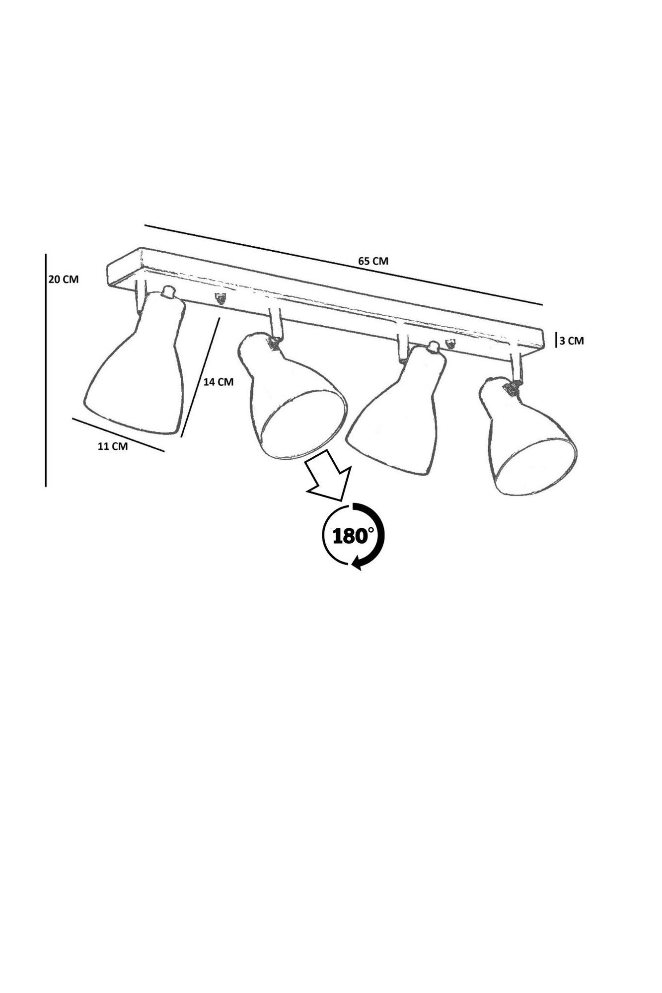 Candeeiro de Teto – Ø11 h:15 cm – Preto – Metal