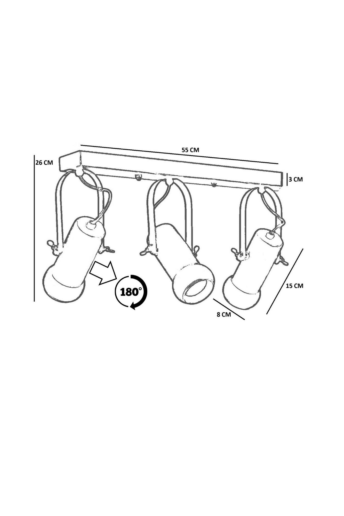 Candeeiro de Teto – 26 cm – Preto e Nogueira – Metal e Madeira