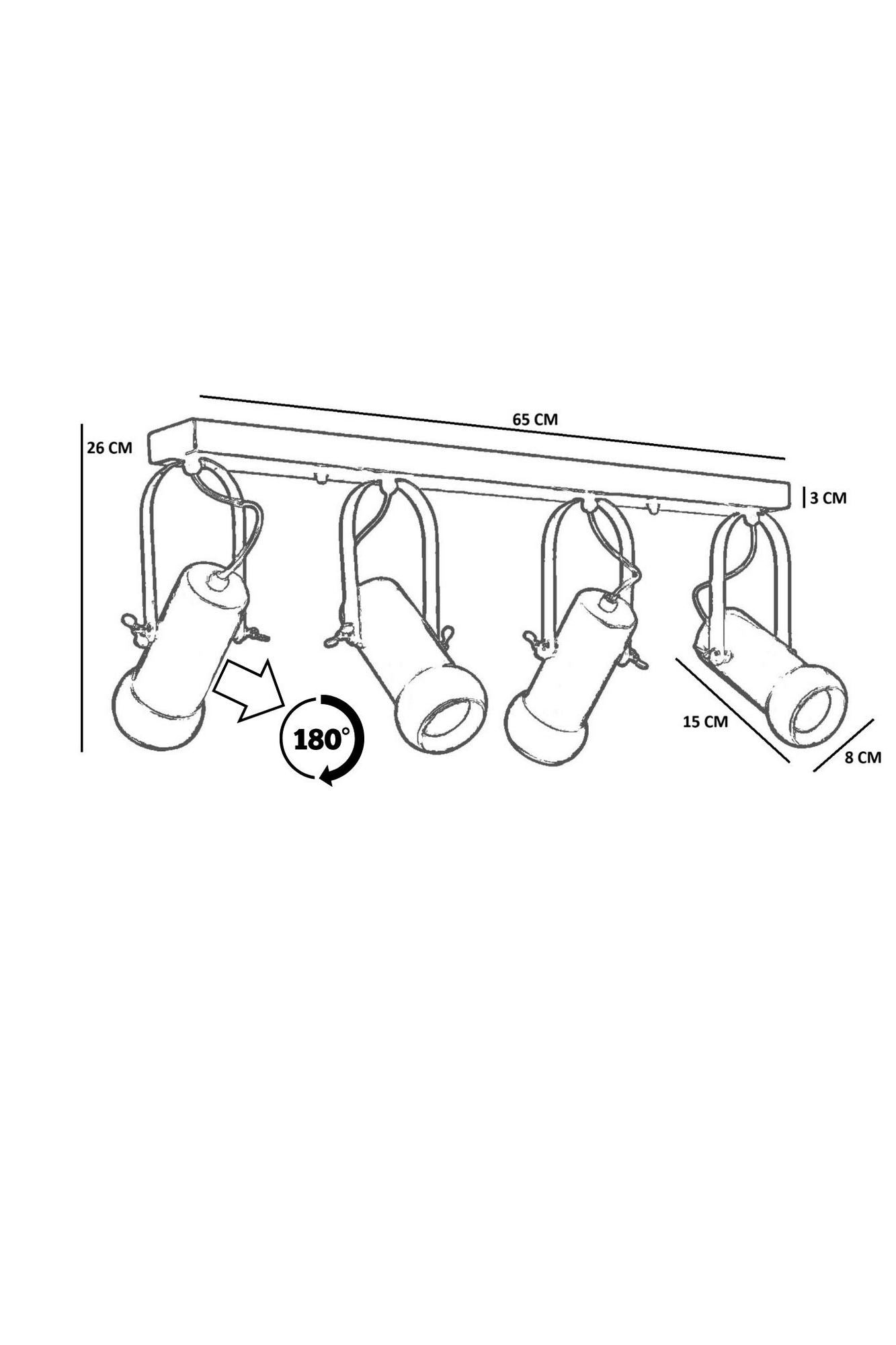 Candeeiro de Teto - 26 cm - Preto e Nogueira - Metal e Madeira