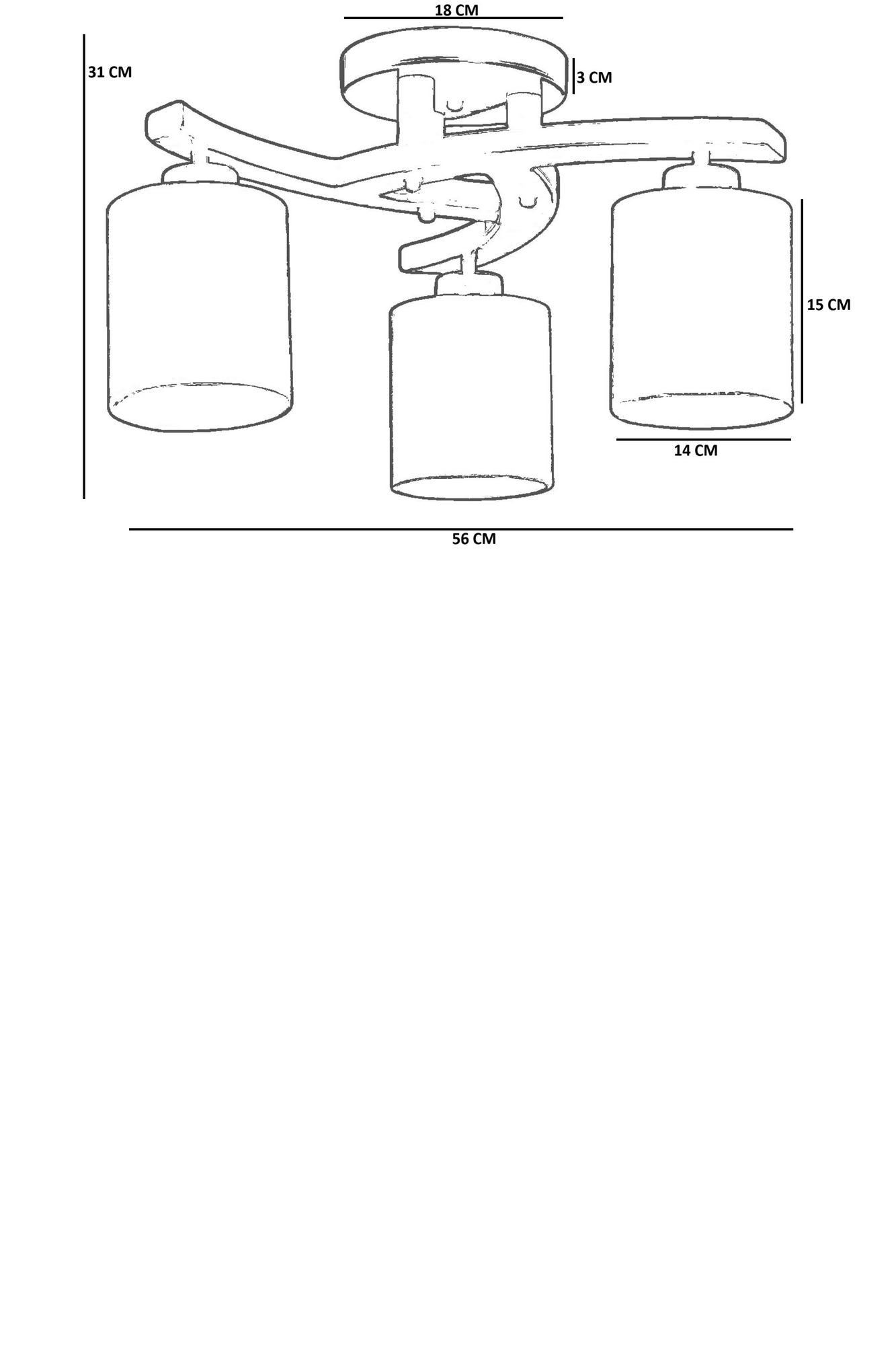 Candeeiro de Teto – Ø14 h:15 cm – Bege, Nogueira, Dourado – Metal
