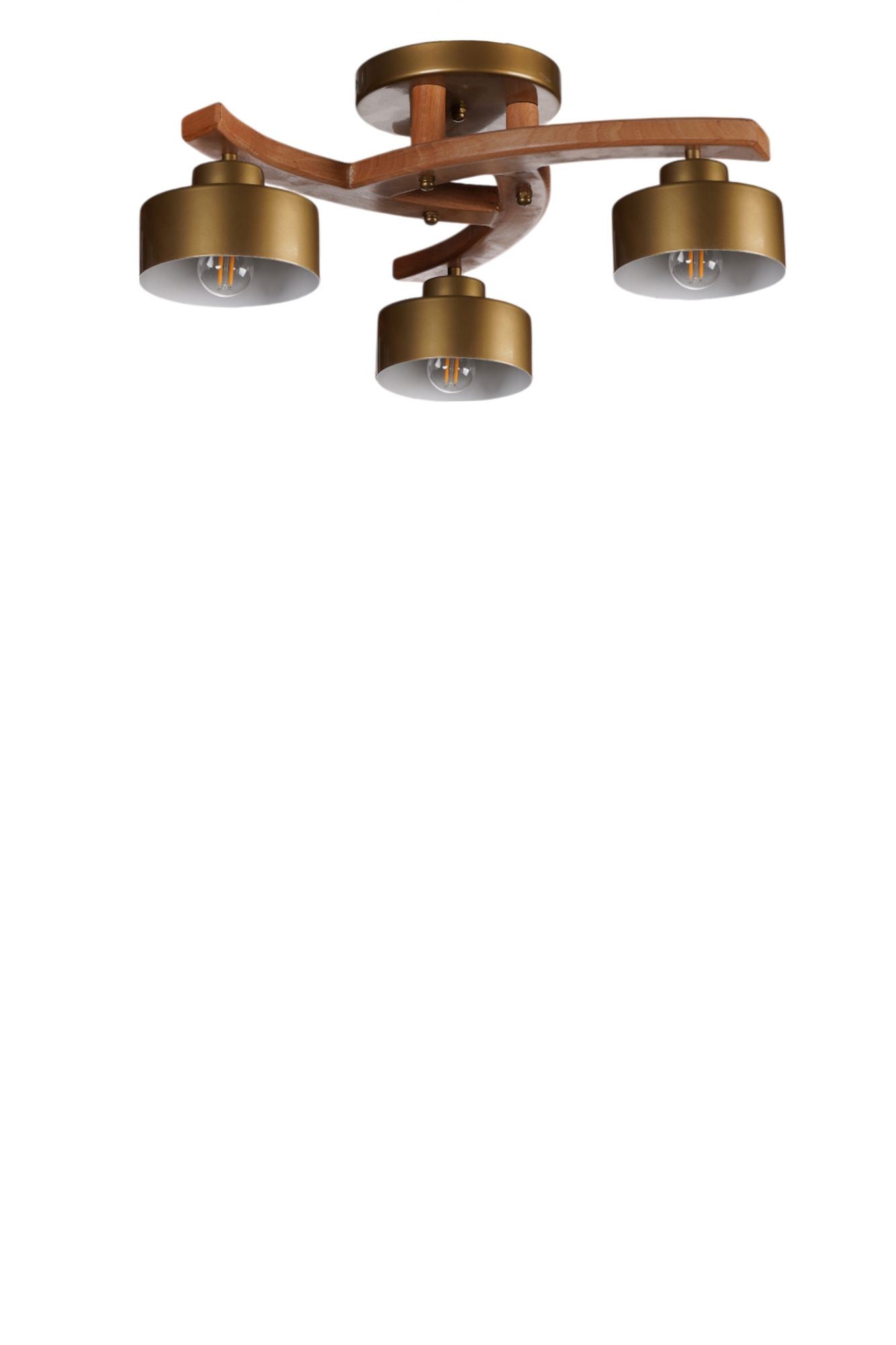 Candeeiro de Teto – Ø14cm h:12cm – Ouro/Nogueira