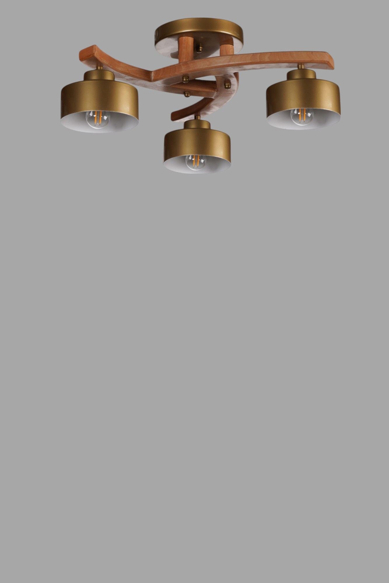 Candeeiro de Teto – Ø14cm h:12cm – Ouro/Nogueira