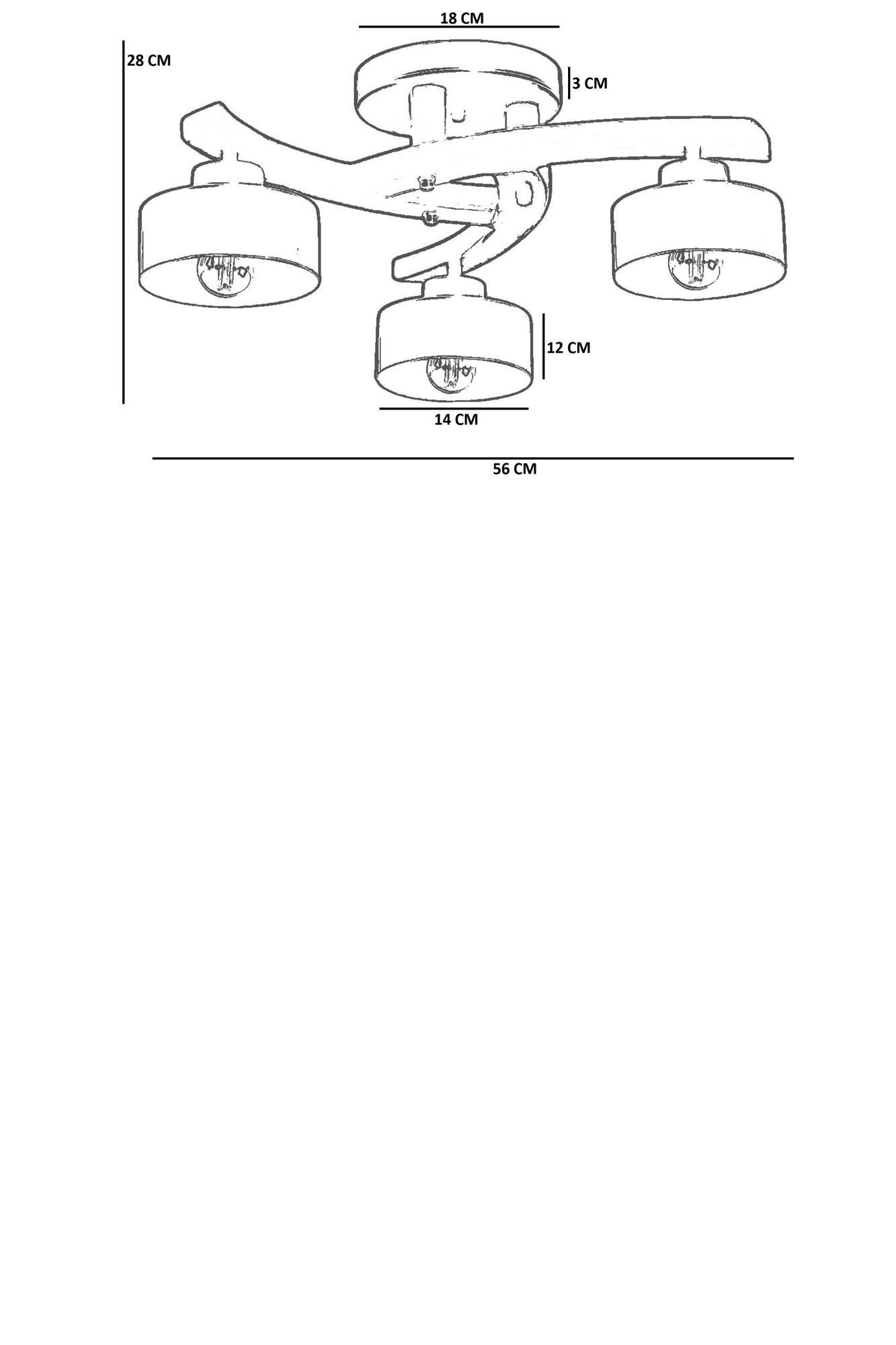 Candeeiro de Teto – Ø14cm h:12cm – Ouro/Nogueira