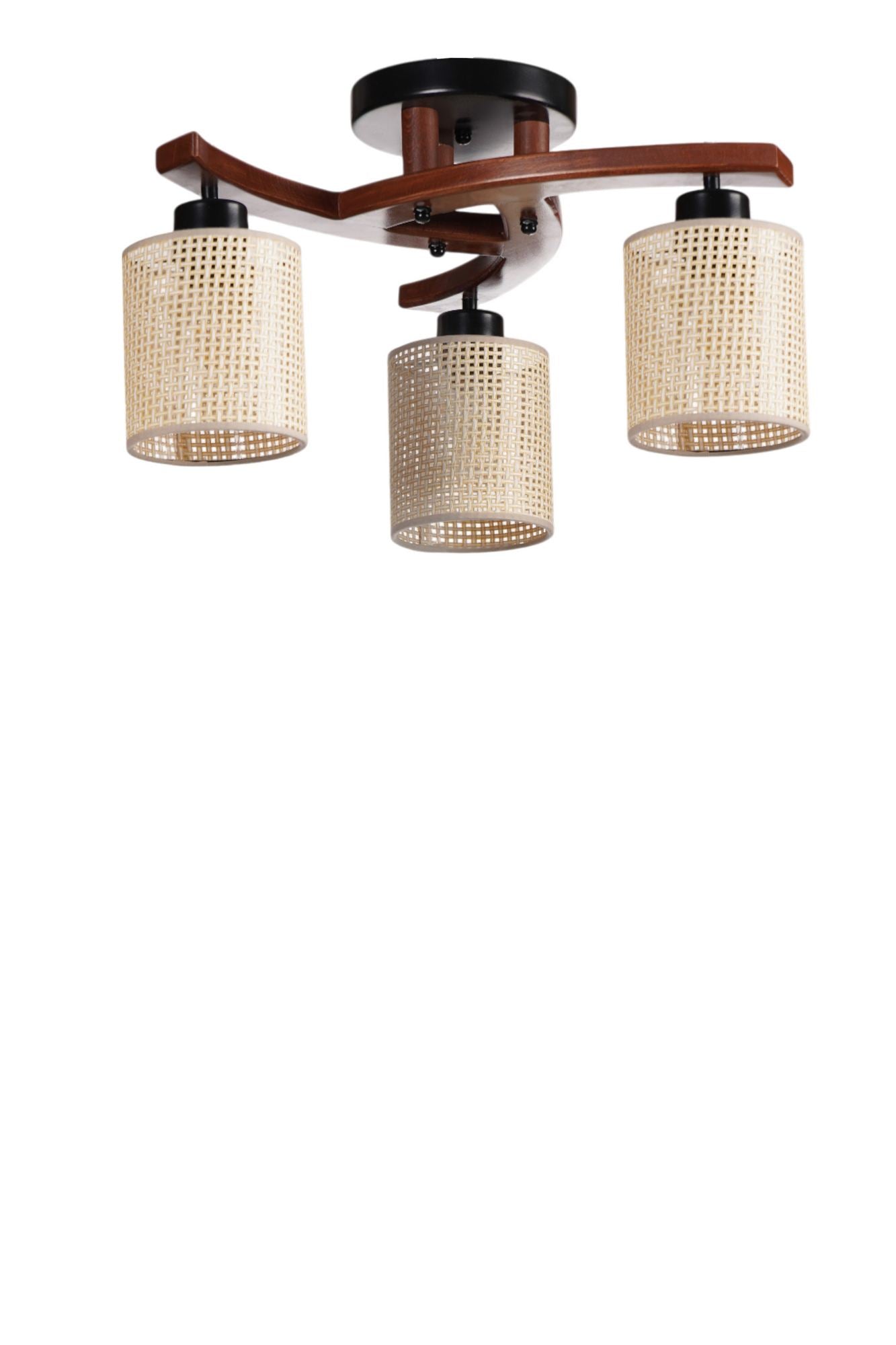 Candeeiro de Teto – Ø14 h:15 cm – Bege, Noz, Preto – Metal e PVC