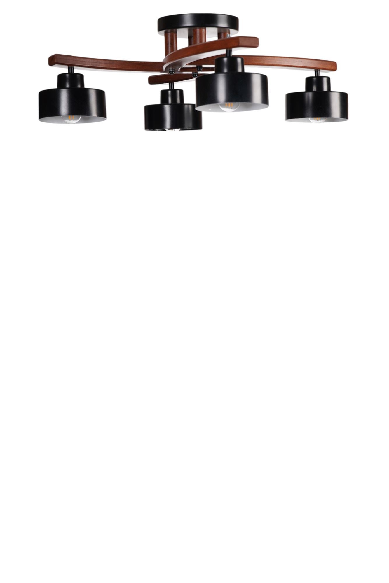 Candeeiro de Teto – Ø14 h:12 cm – Preto/Nogueira – Metal