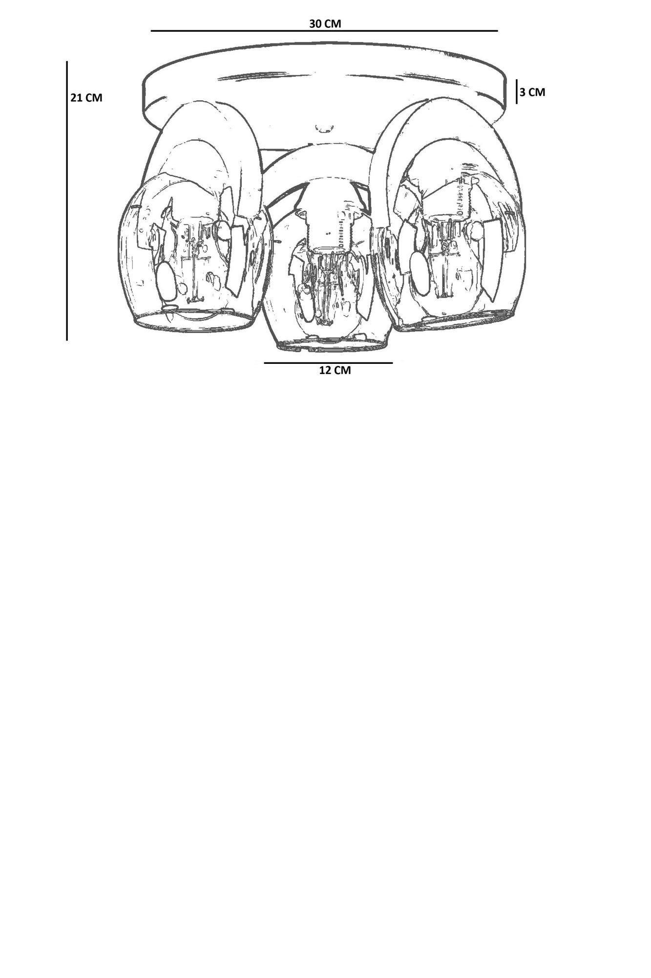 Candeeiro de Teto – 21 cm – Mel, Noz, Preto – Metal e Madeira