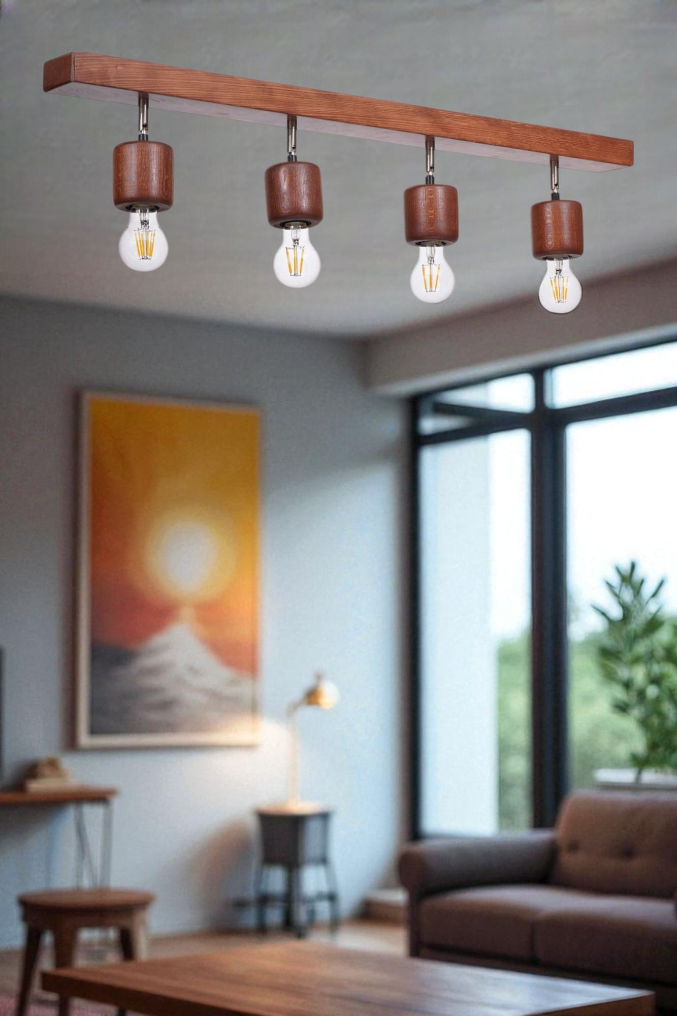 Candeeiro de Teto – 18 cm – Carvalho – Madeira