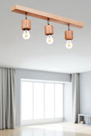 Candeeiro de Teto em Madeira – 18 cm – Carvalho