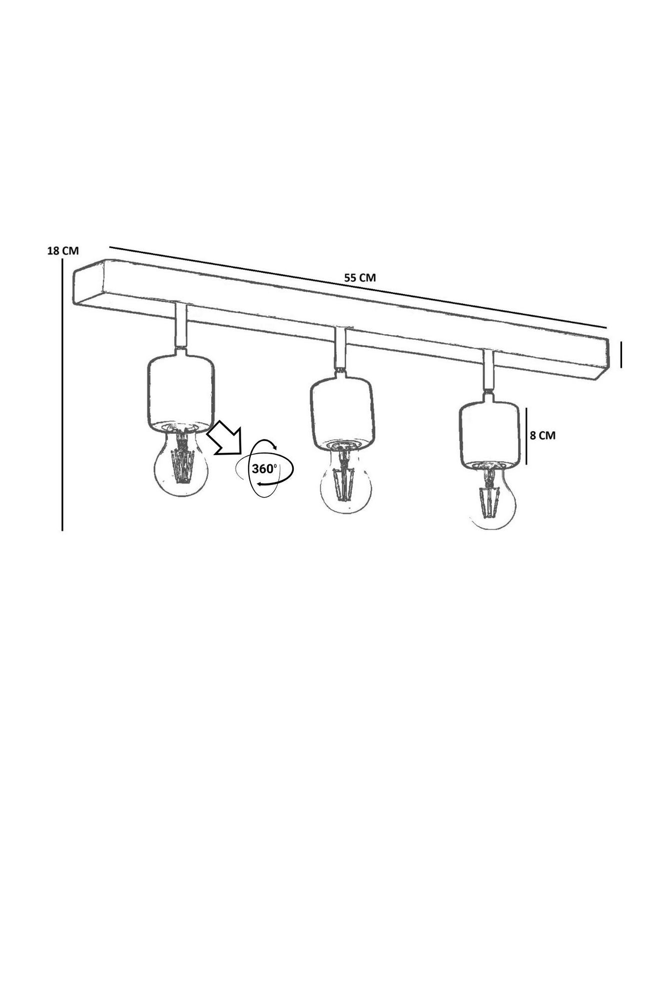 Candeeiro de Teto em Madeira – 18 cm – Carvalho
