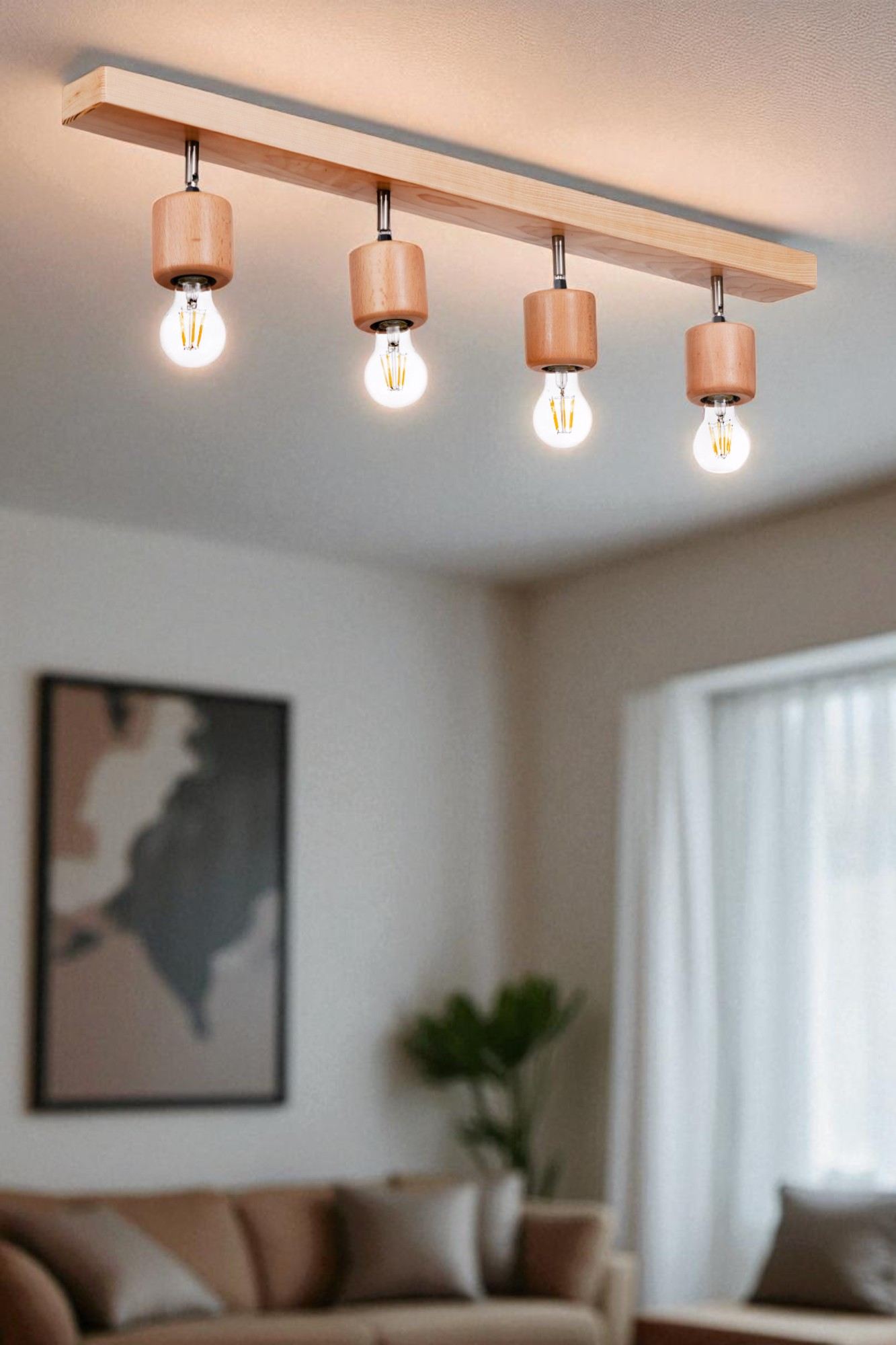 Candeeiro de Teto – Ø6 h:8 cm – Carvalho – Madeira