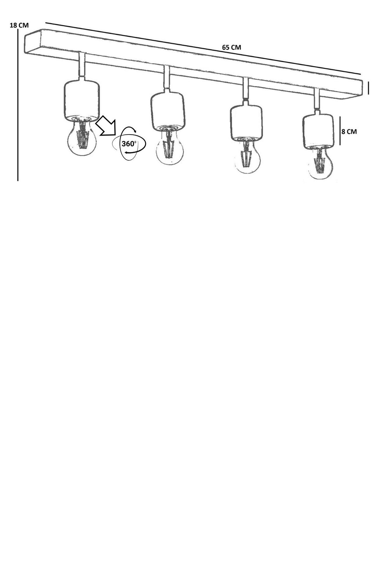 Candeeiro de Teto – Ø6 h:8 cm – Carvalho – Madeira