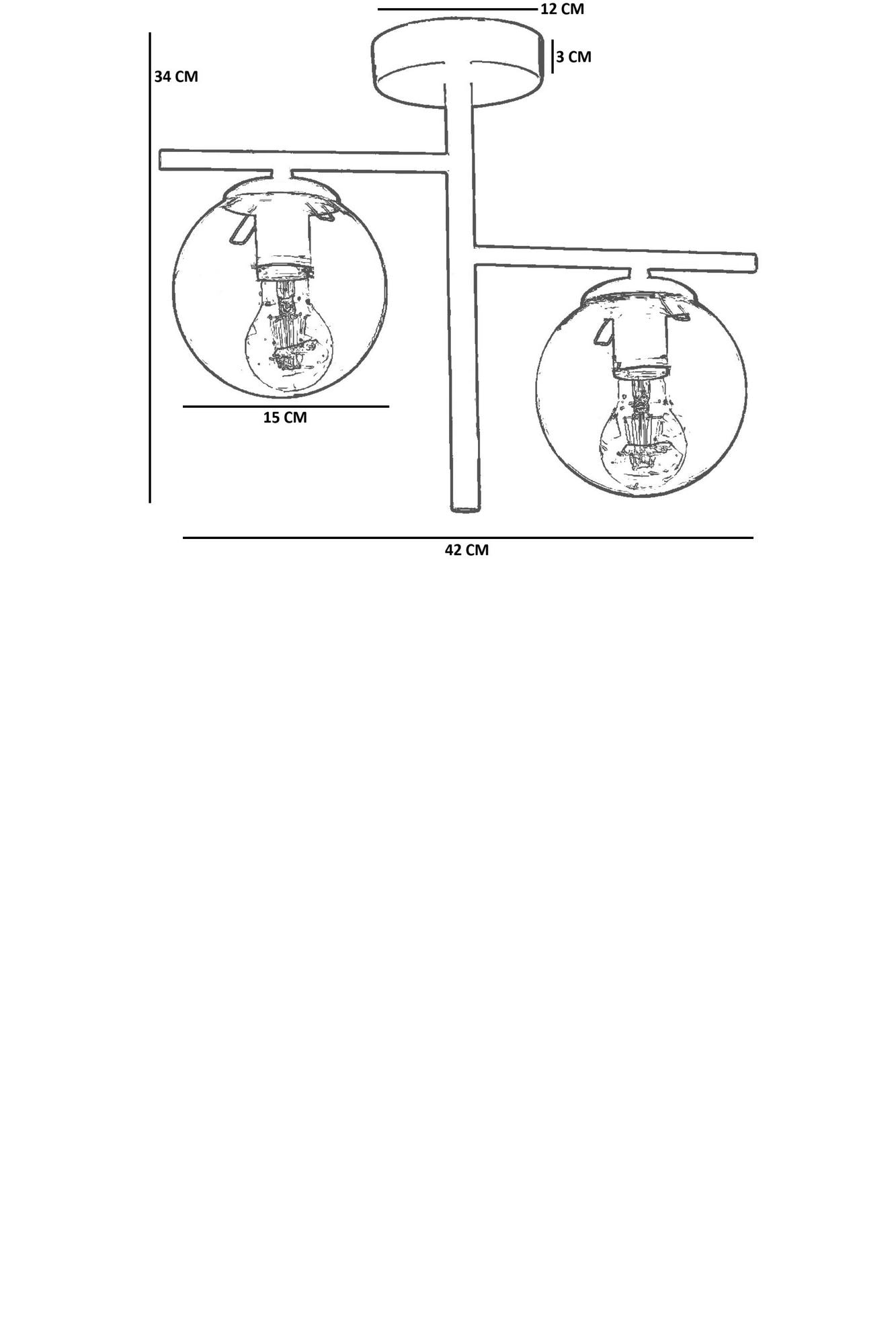 Candeeiro de Teto – 34 cm – Mel e Ouro – Metal e Vidro