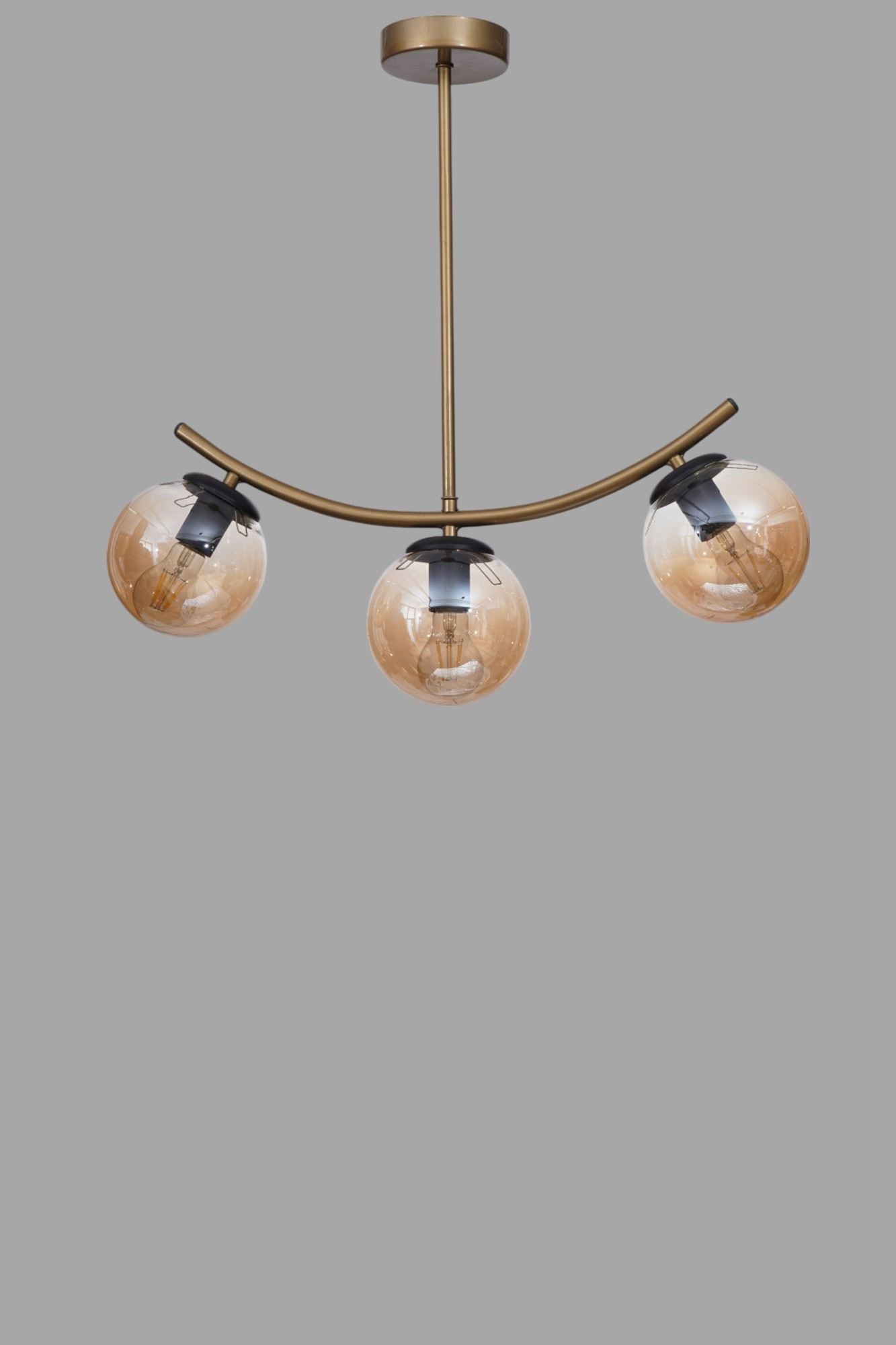 Candeeiro de Teto – Ø15 h:32 cm – Mel e Ouro – Metal