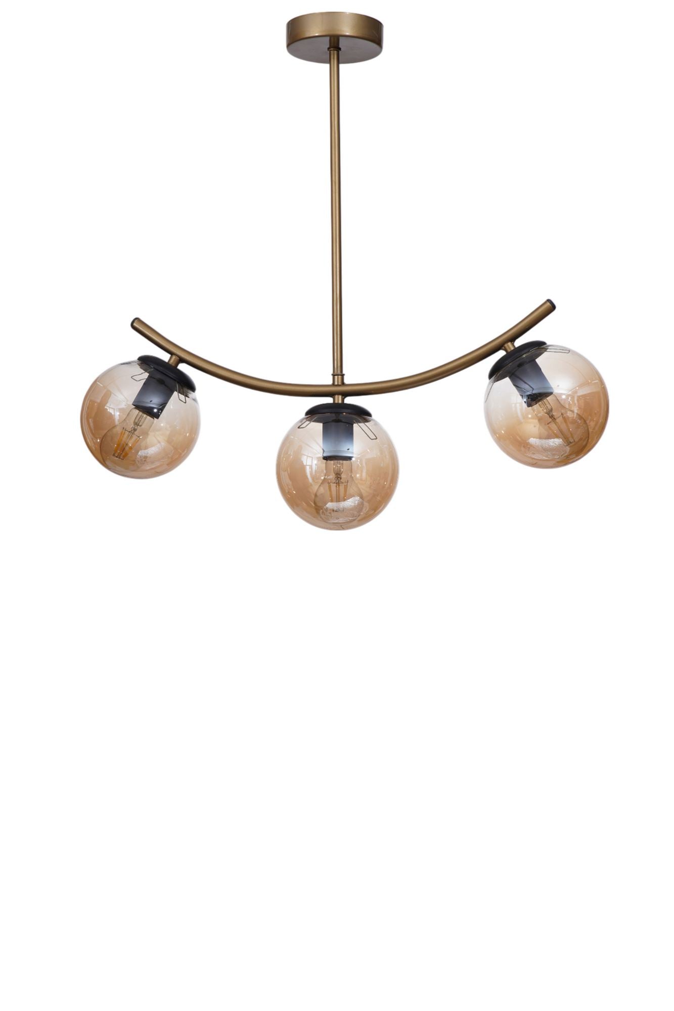 Candeeiro de Teto – Ø15 h:32 cm – Mel e Ouro – Metal