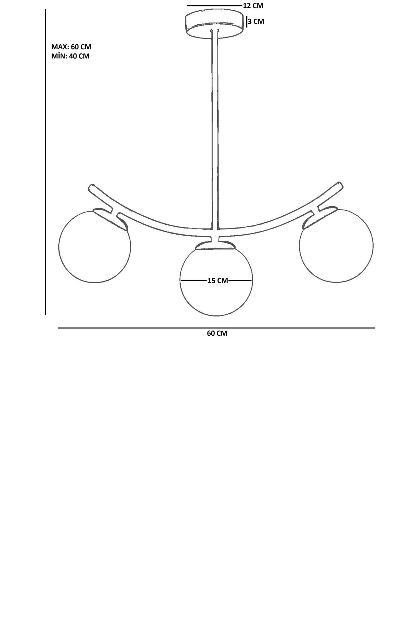 Candeeiro de Teto – Ø15 h:32 cm – Mel e Ouro – Metal
