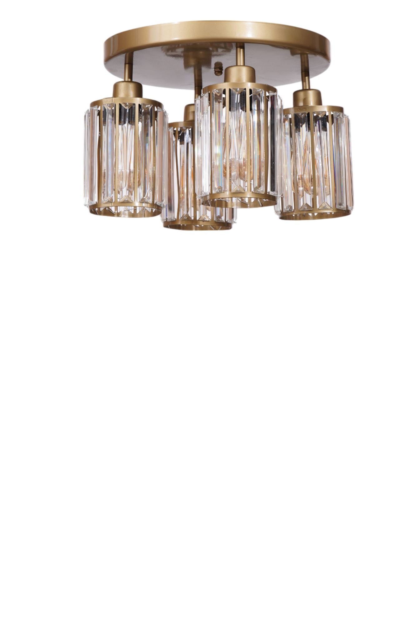 Candeeiro de Teto – 26 cm – Dourado – Metal e Vidro